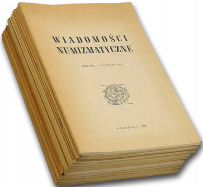 Wiadomości numizmatyczne numery z lat 1962, 1963, 1970, 1971, 1978