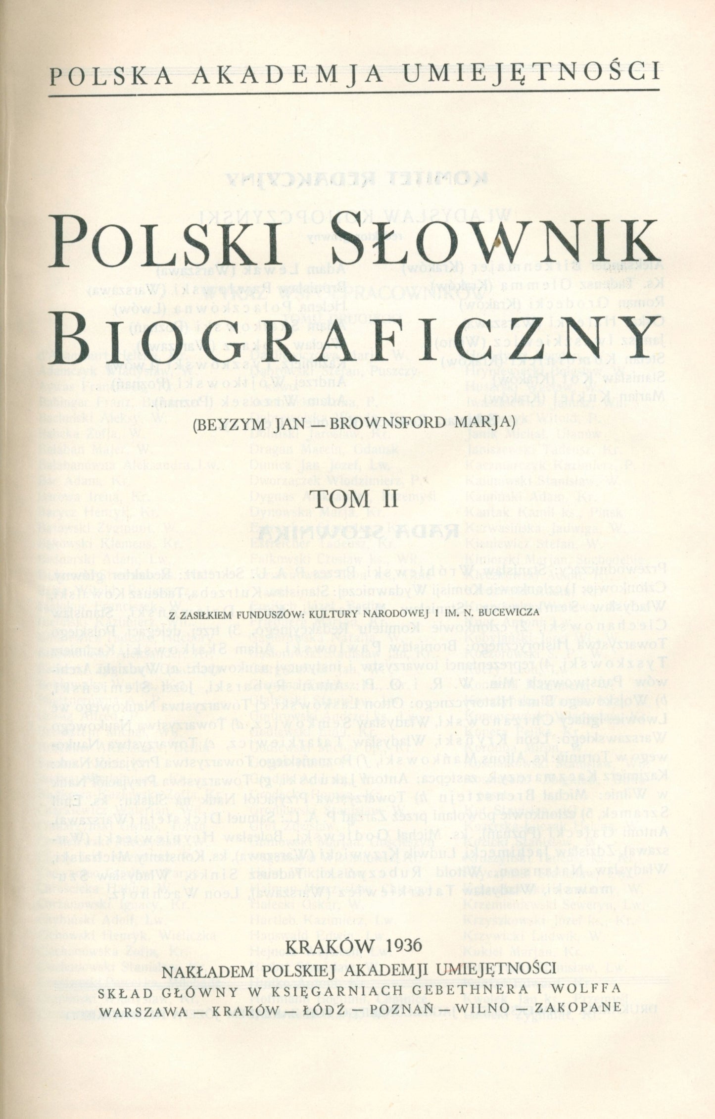 Polski Słownik Biograficzny, t. I - VI [Warszawa 1935 -1948]