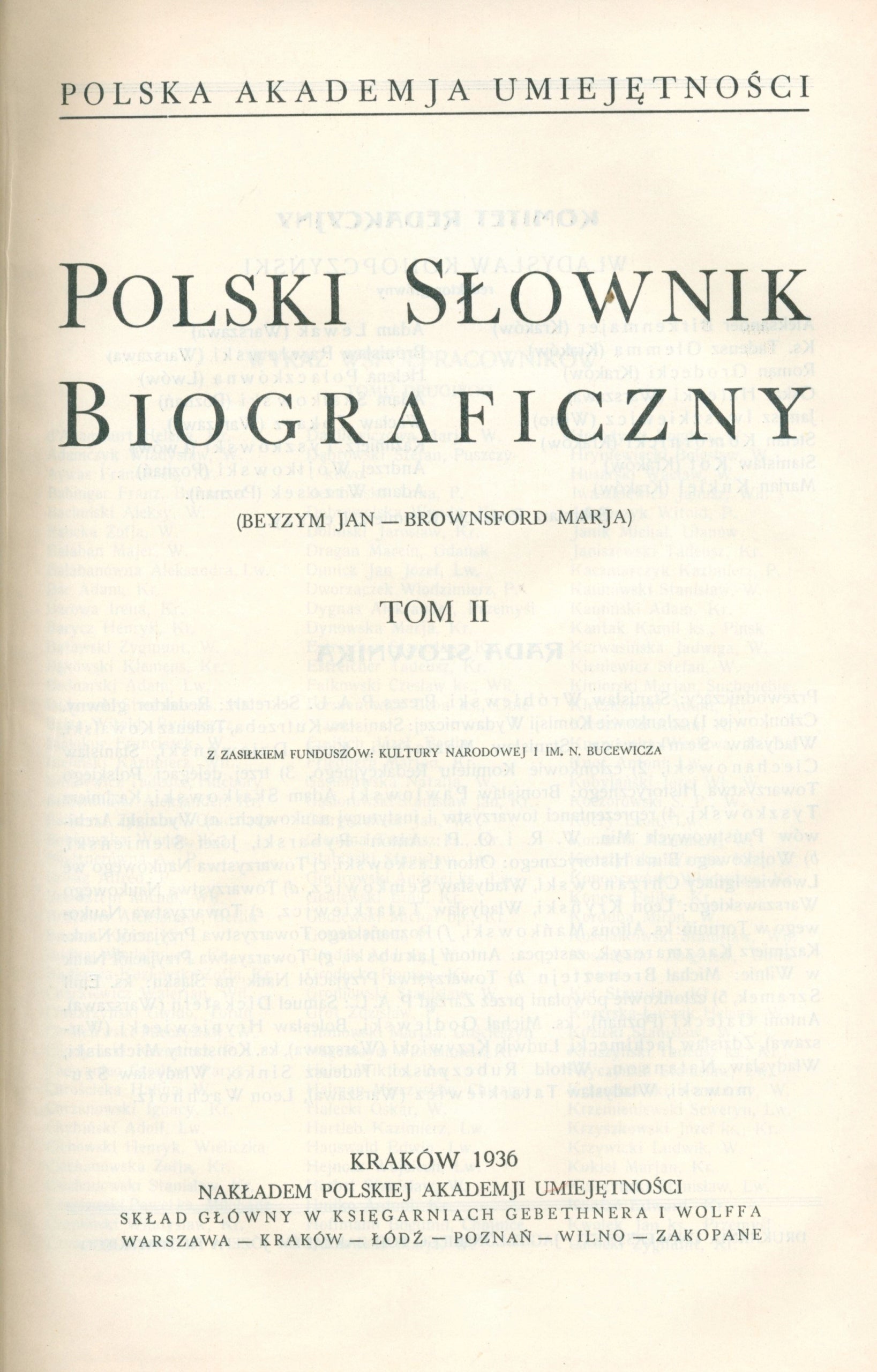 Polski Słownik Biograficzny, t. I - VI [Warszawa 1935 -1948]