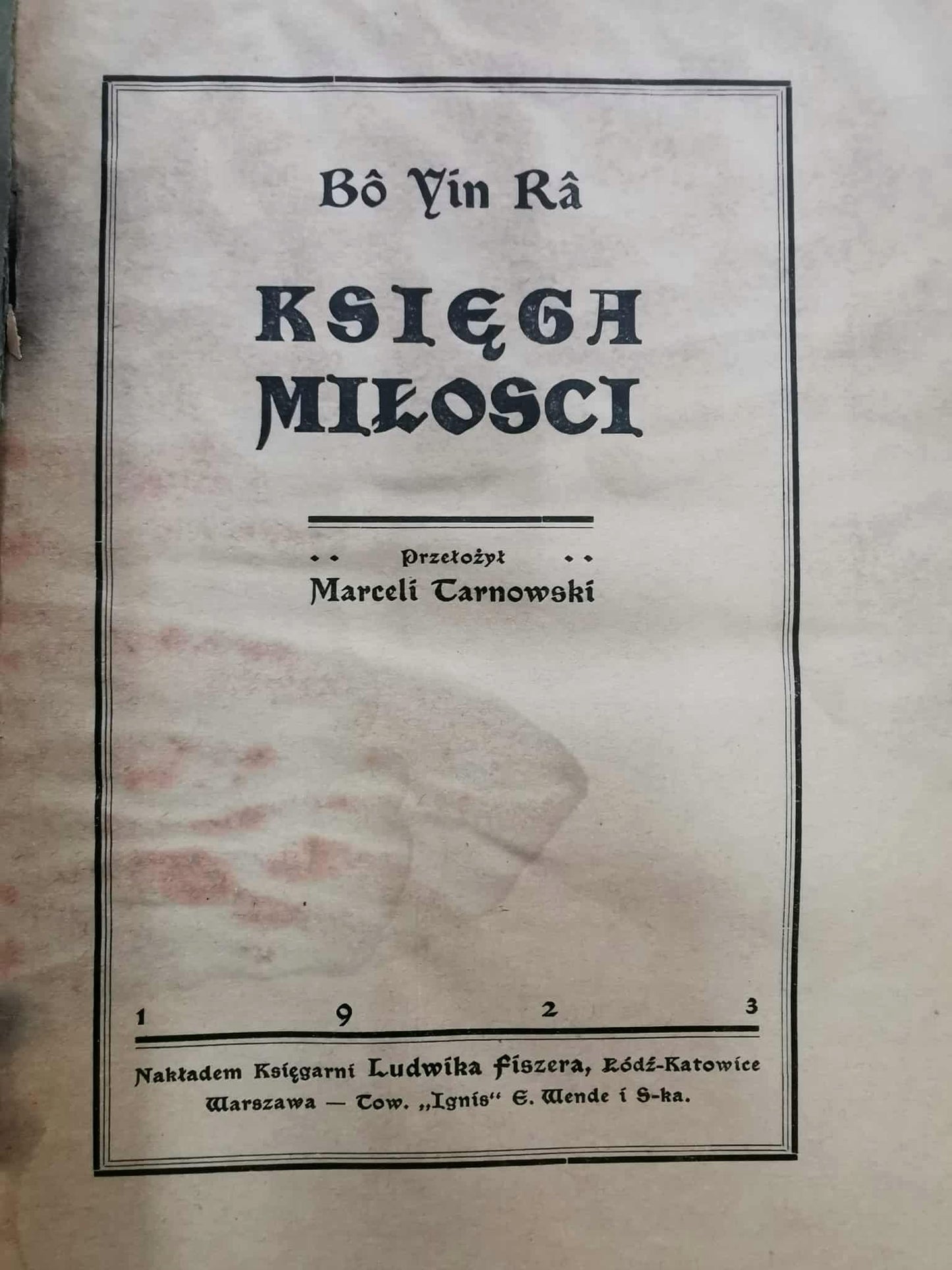 Księga miłości, Bo Yin Ra [1923]