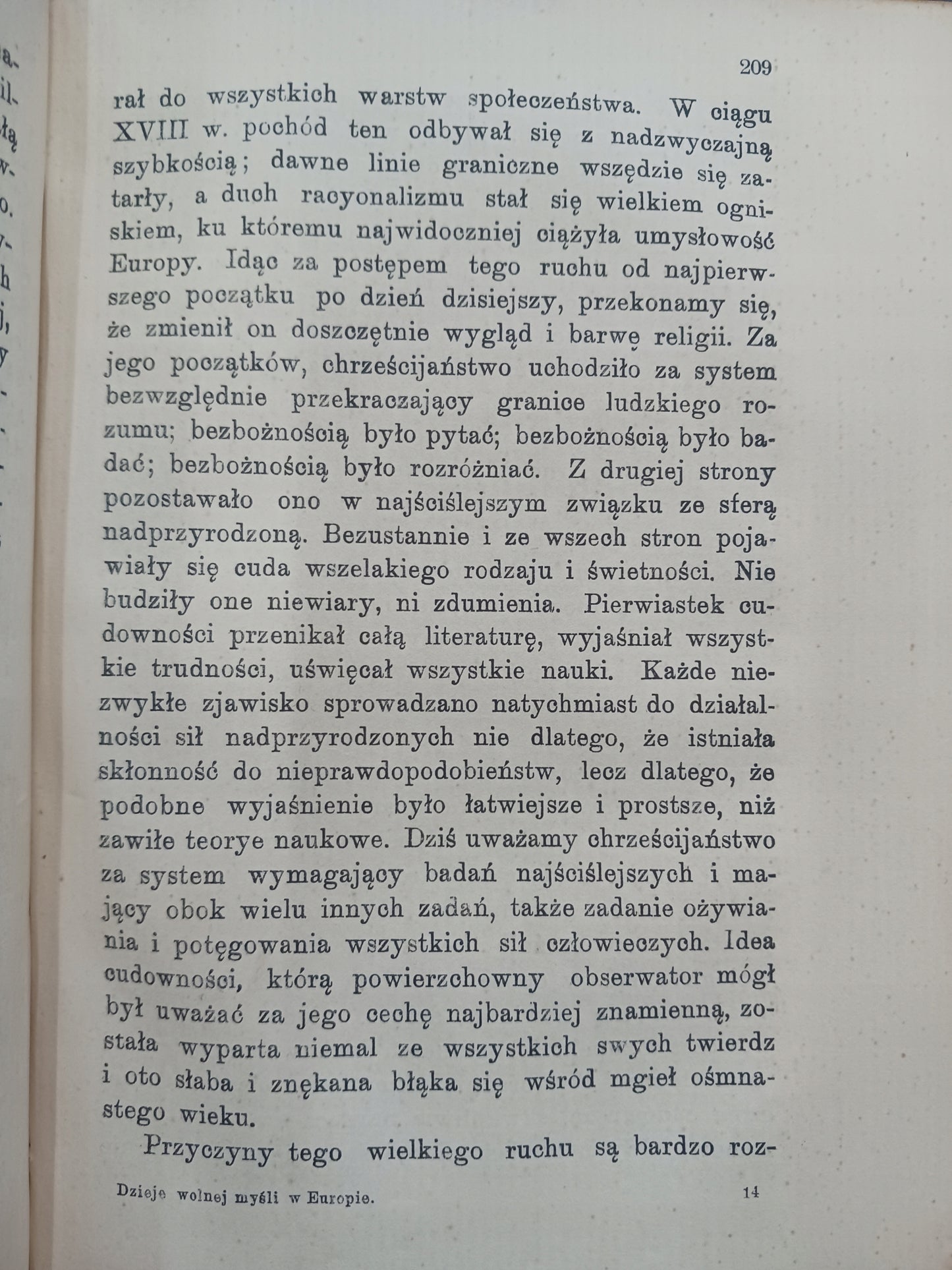 Dzieje wolnej myśli w Europie W. E. H. Lecky [wydanie z roku 1908]