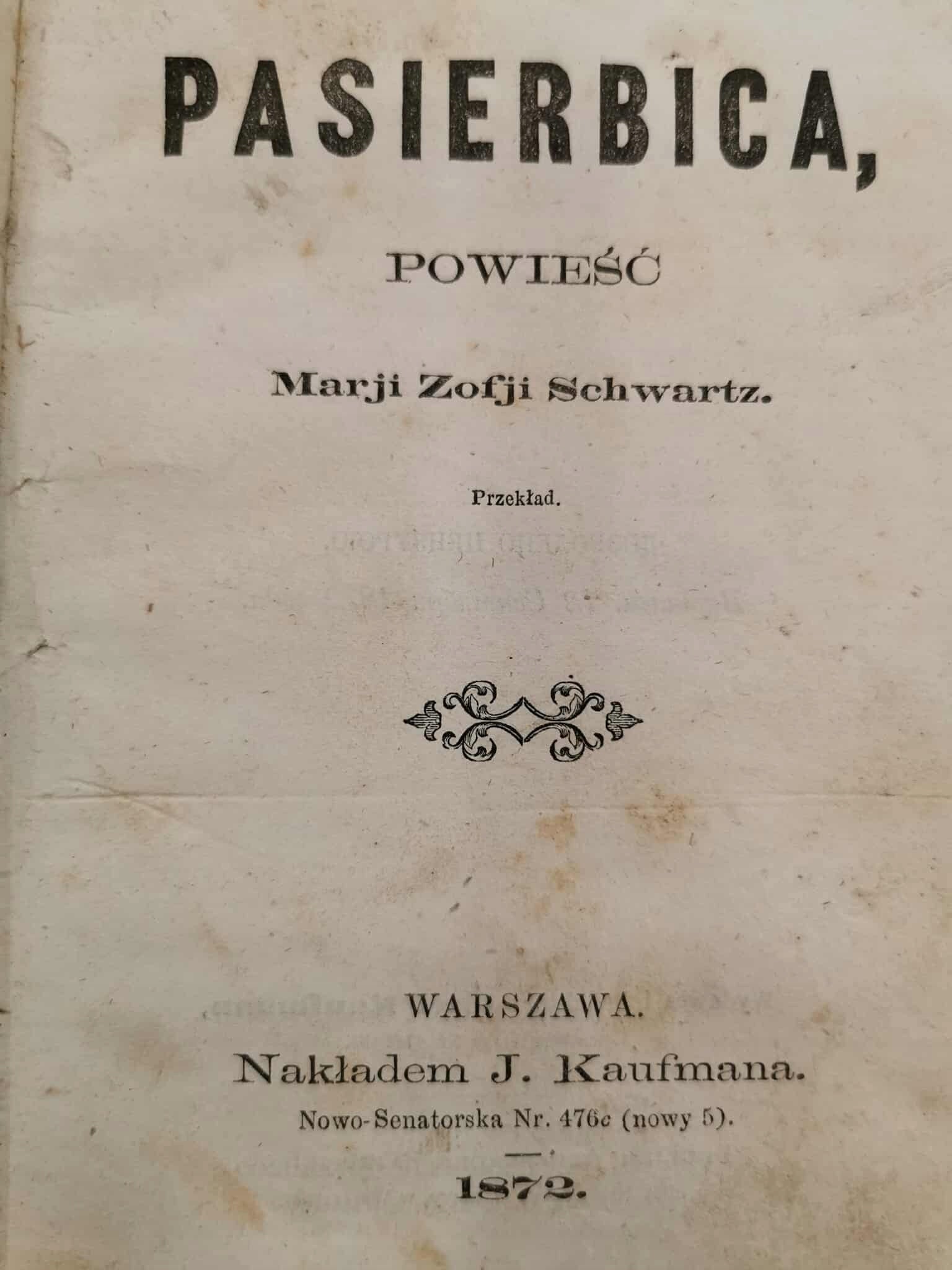 Biblioteka romansów i powieści. Pasierbica, M. Z. Schwartz [1872]