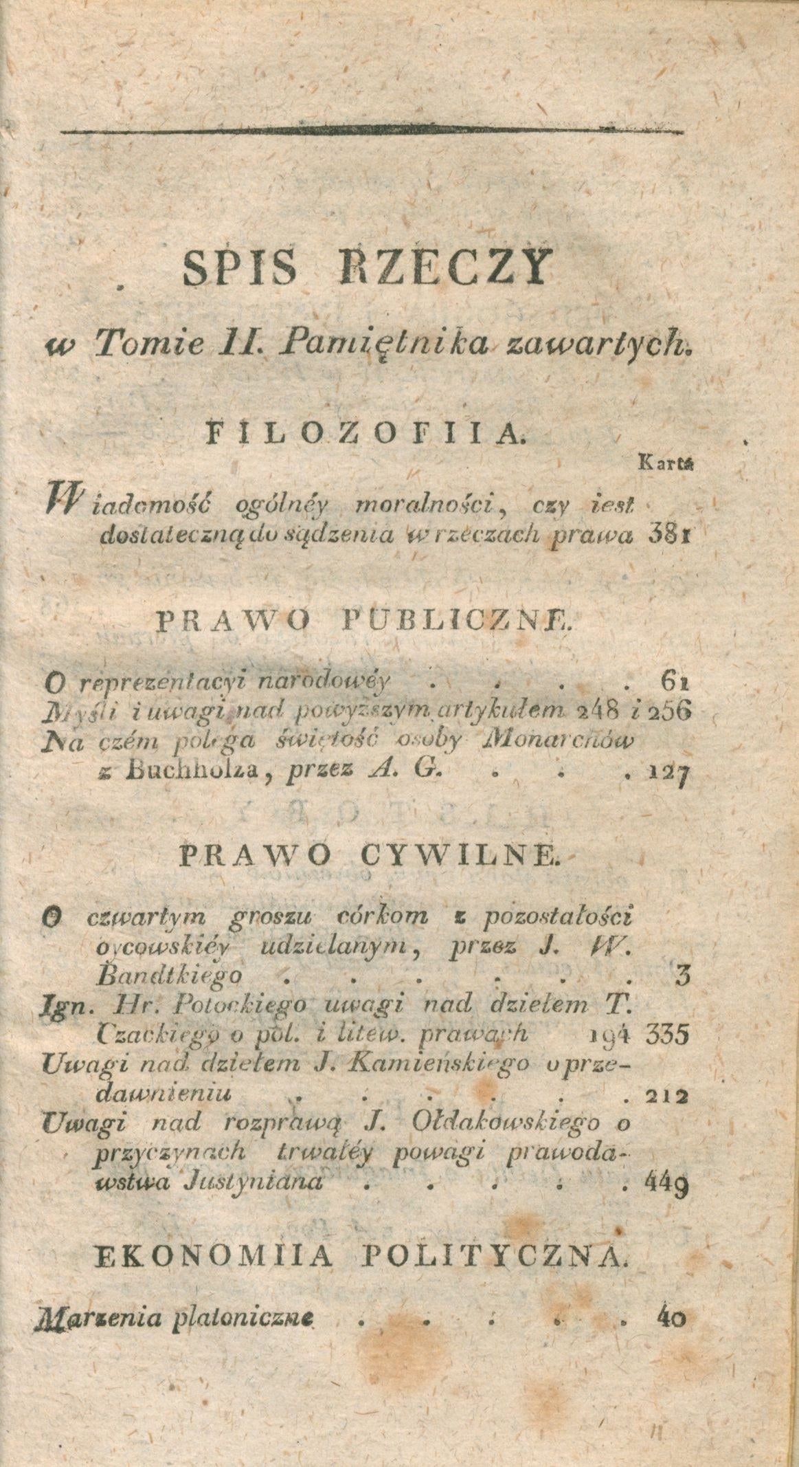 Pamiętnik warszawski T. II [Warszawa 1815][zbiory Czesława Jankowskiego]