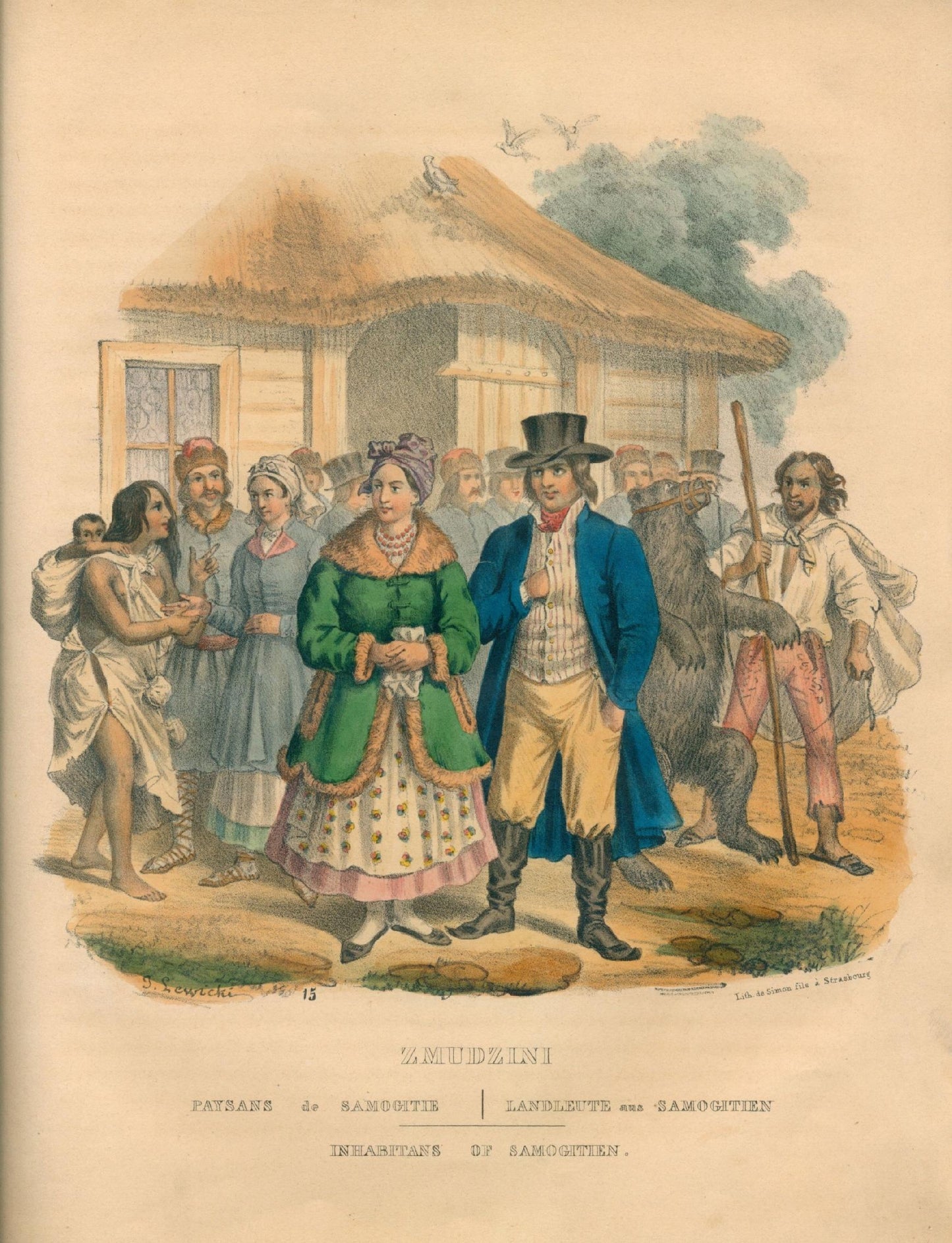 Stroje ludu polskiego, L. Zienkowicz [książka przedwojenna Paryż 1841]