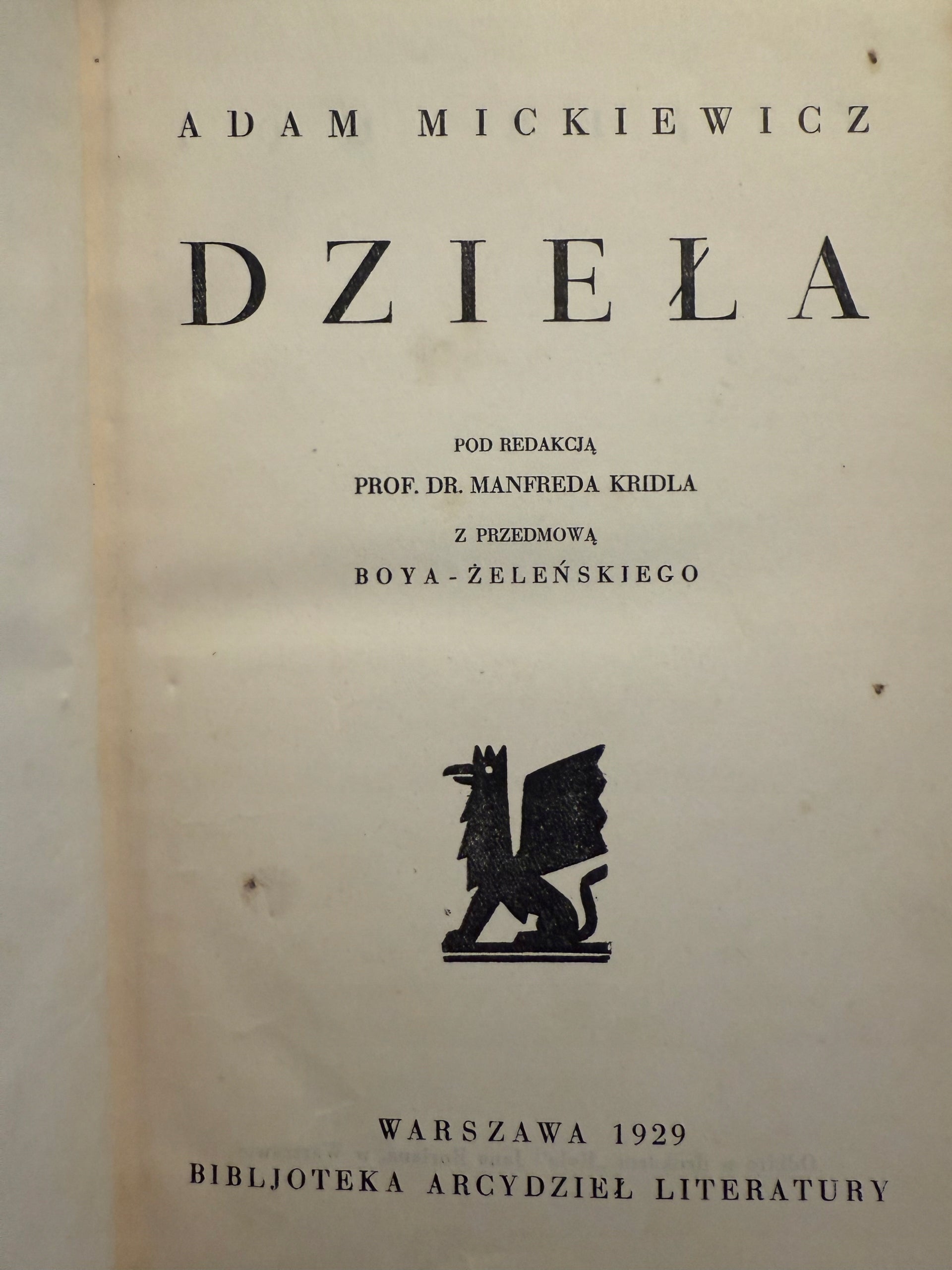 Adam Mickiewicz Dzieła Tom Piąty i Szósty [Mrożewski][1929 r.]