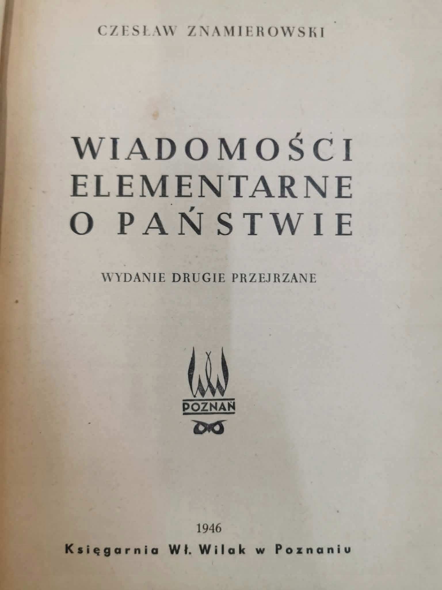 Wiadomości elementarne o państwie, Czesław Znamierowski [1946]