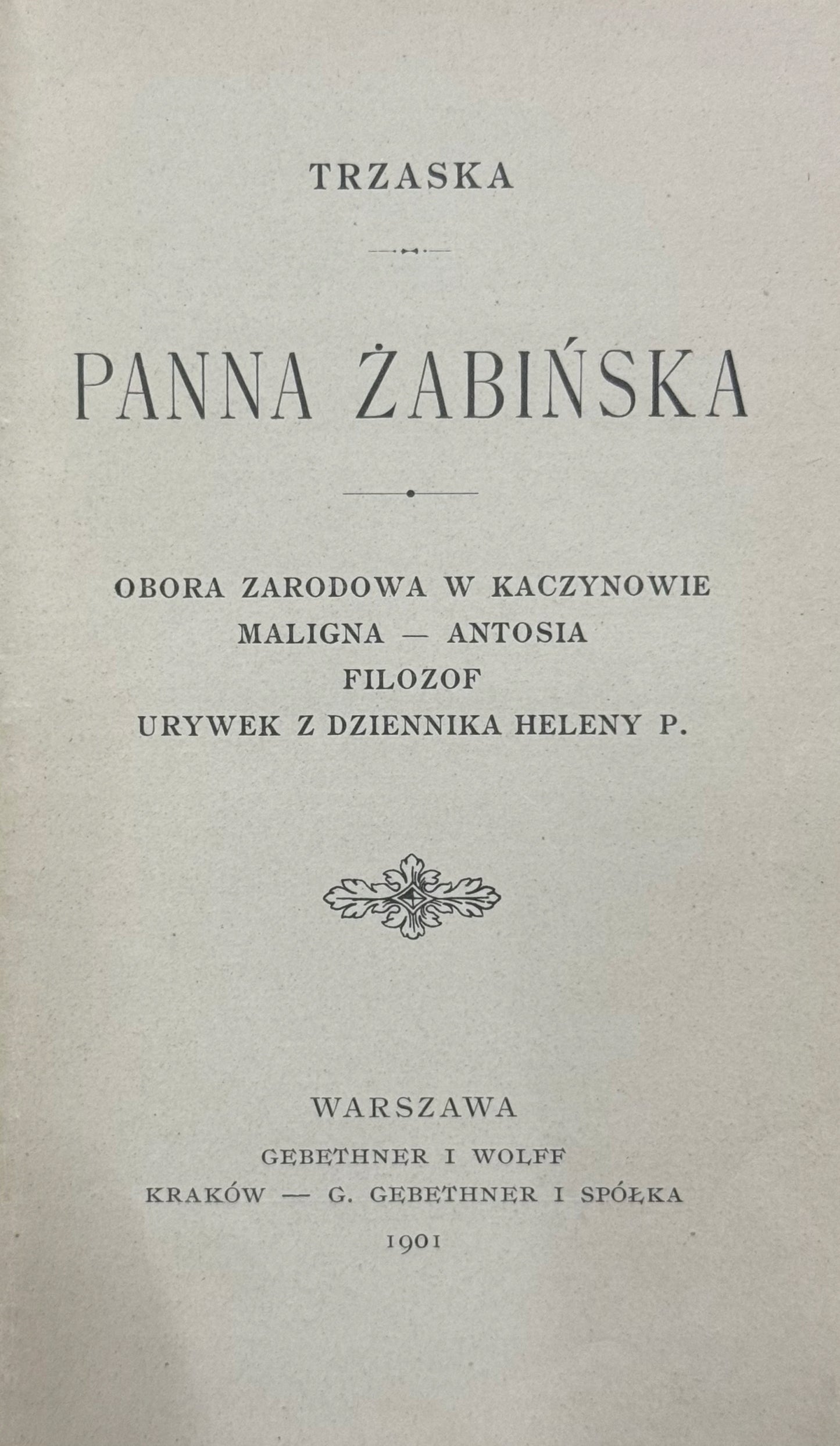 Panna Żabińska Władysław Glinka [1901]
