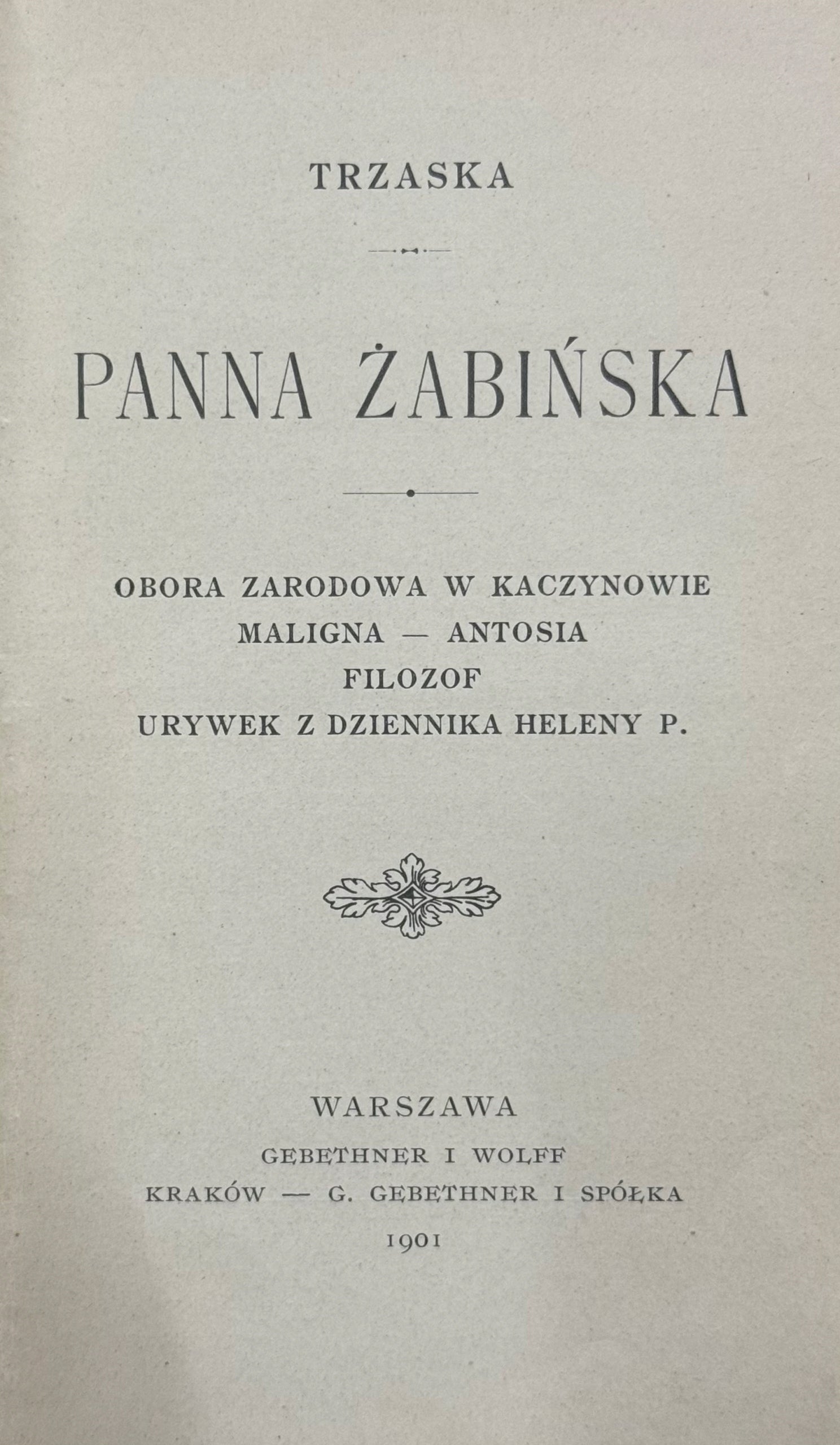 Panna Żabińska Władysław Glinka [1901]
