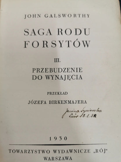 Saga rodu Forsythów II i III, John Galsworthy [1930]