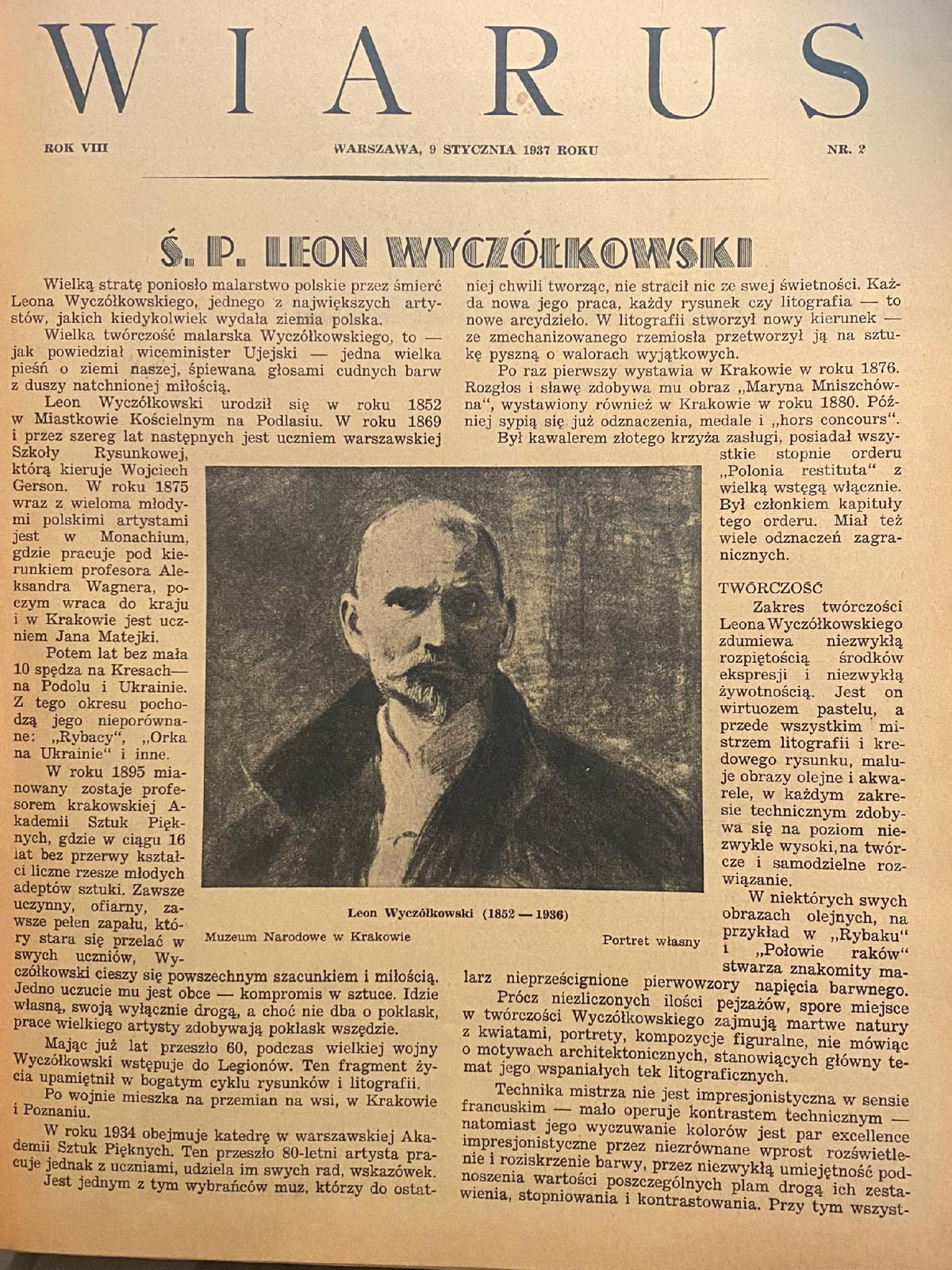 Wiarus [Numery 1-52 1937][Pełny rocznik]
