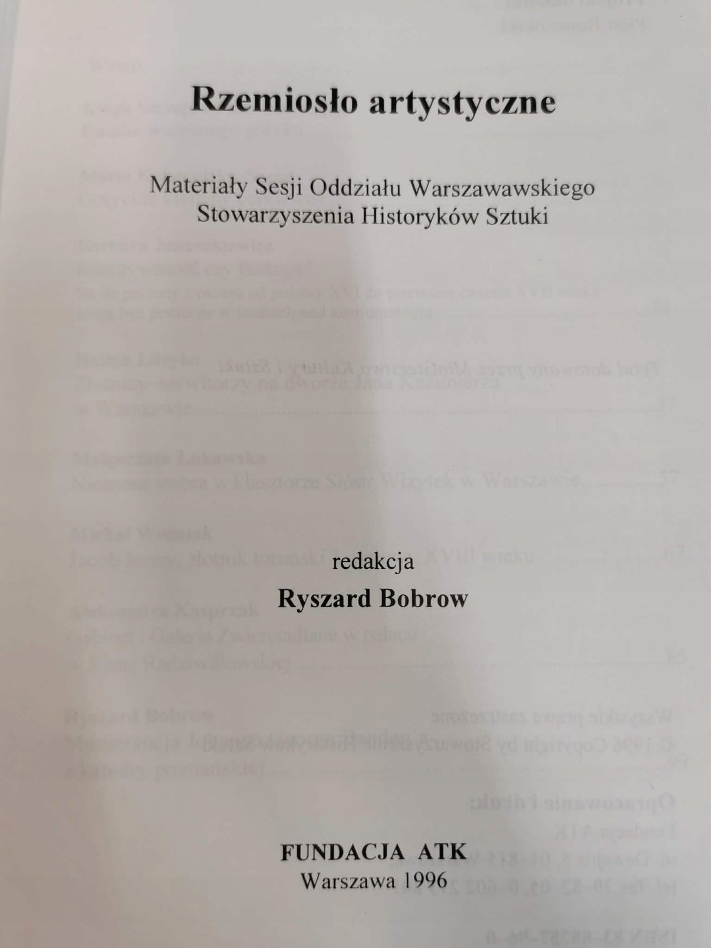 Rzemiosło artystyczne, [red.] Ryszard Bobrow