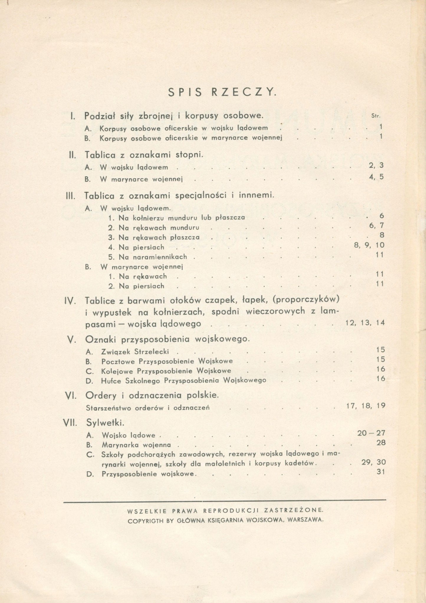 Pęczkowski Mieczysław, Umundurowanie Wojska, Marynarki [1935]