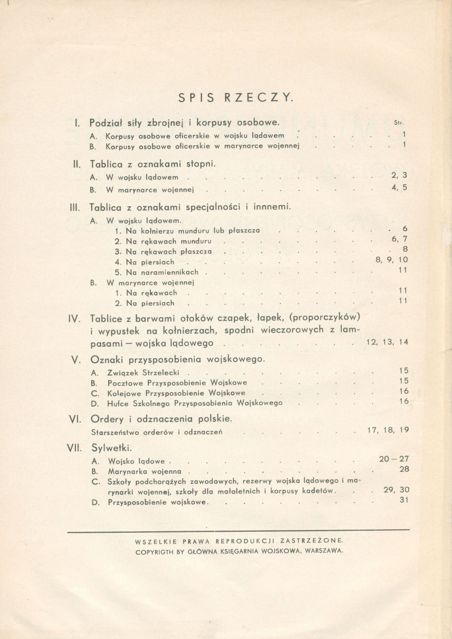 Pęczkowski Mieczysław, Umundurowanie Wojska, Marynarki [1935]
