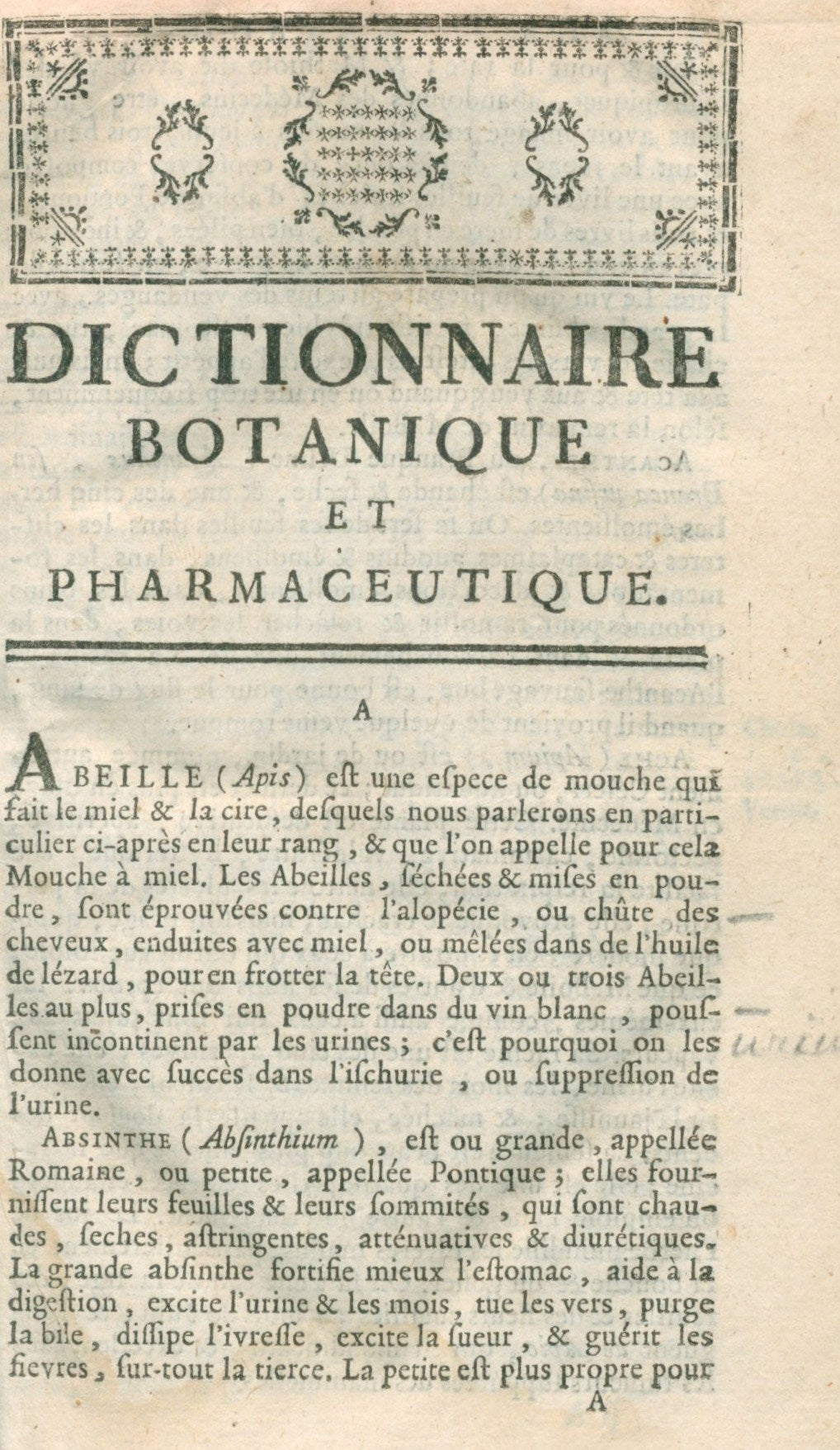Dictionnaire botanique et pharmaceutique [Paryż 1768]