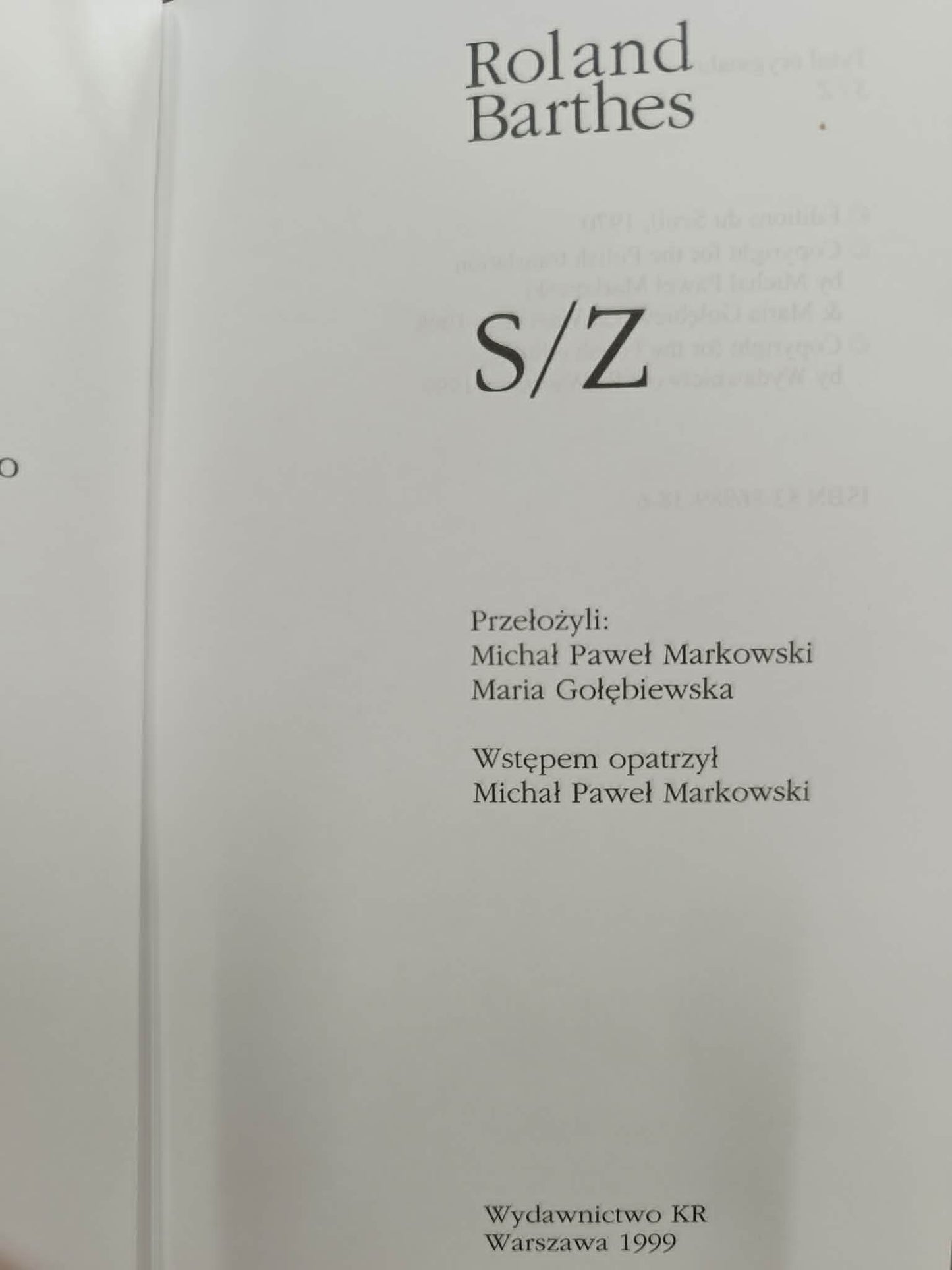 S/Z Roland Barthes
