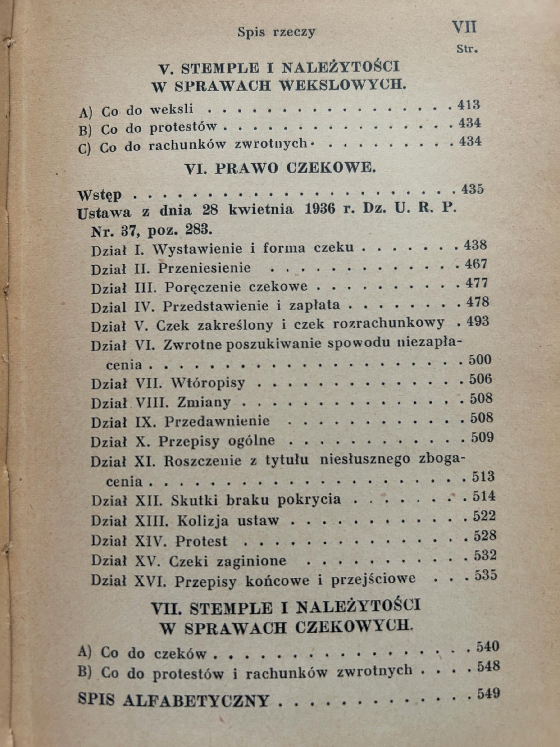 Prawo wekslowe i czekowe z 28 kwietnia 1936 r. - wydał Stanisław Wróblewski