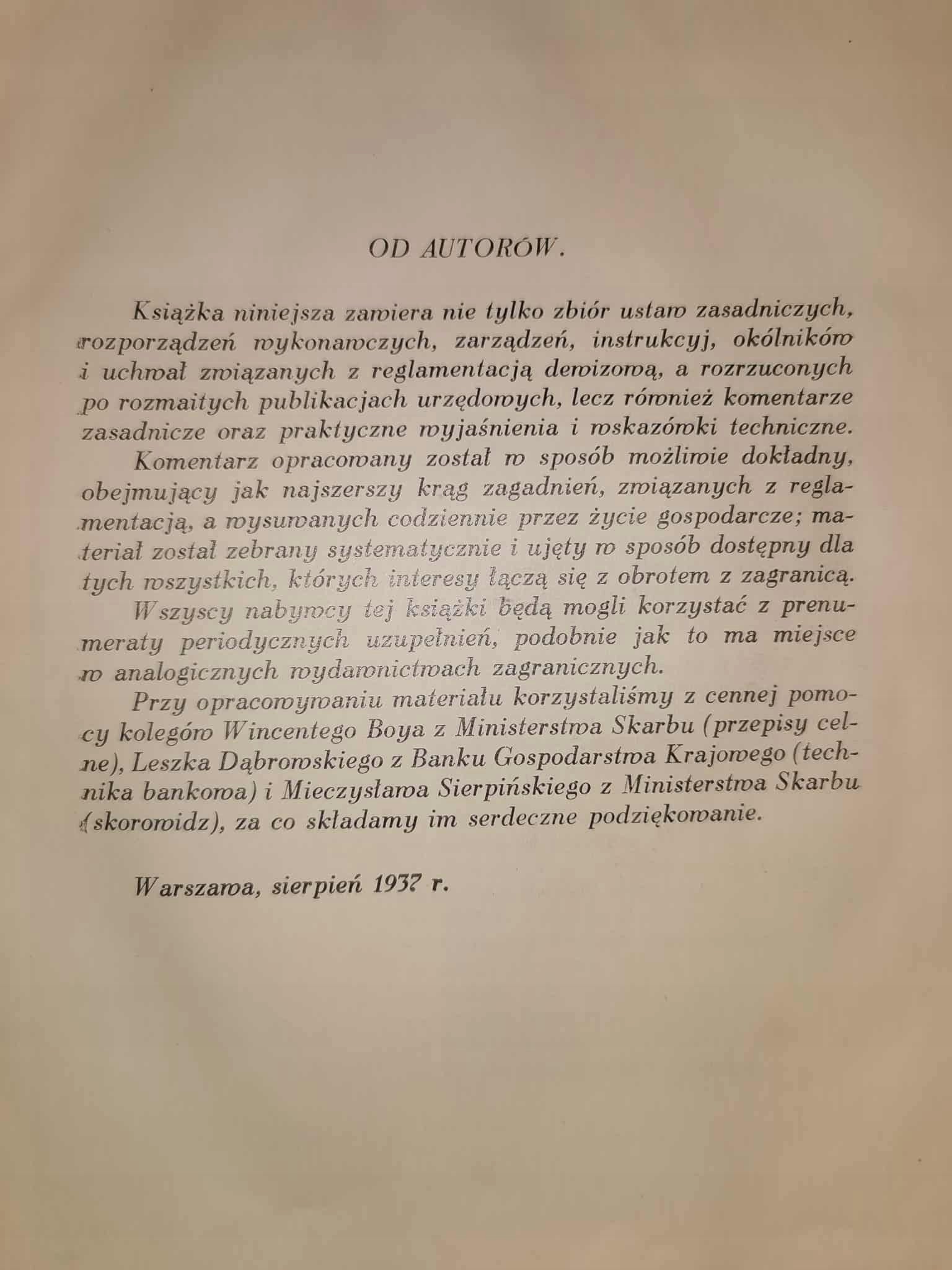 Polskie Ustawodawstwo Dewizowe [1937] [PRAWO PRZEDWOJENNE]