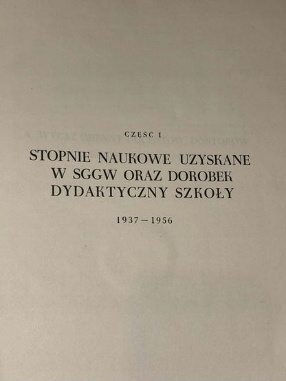 Księga Pamiątkowa Szkoły Głównej Gospodarstwa Wiejskiego w Warszawie I-II