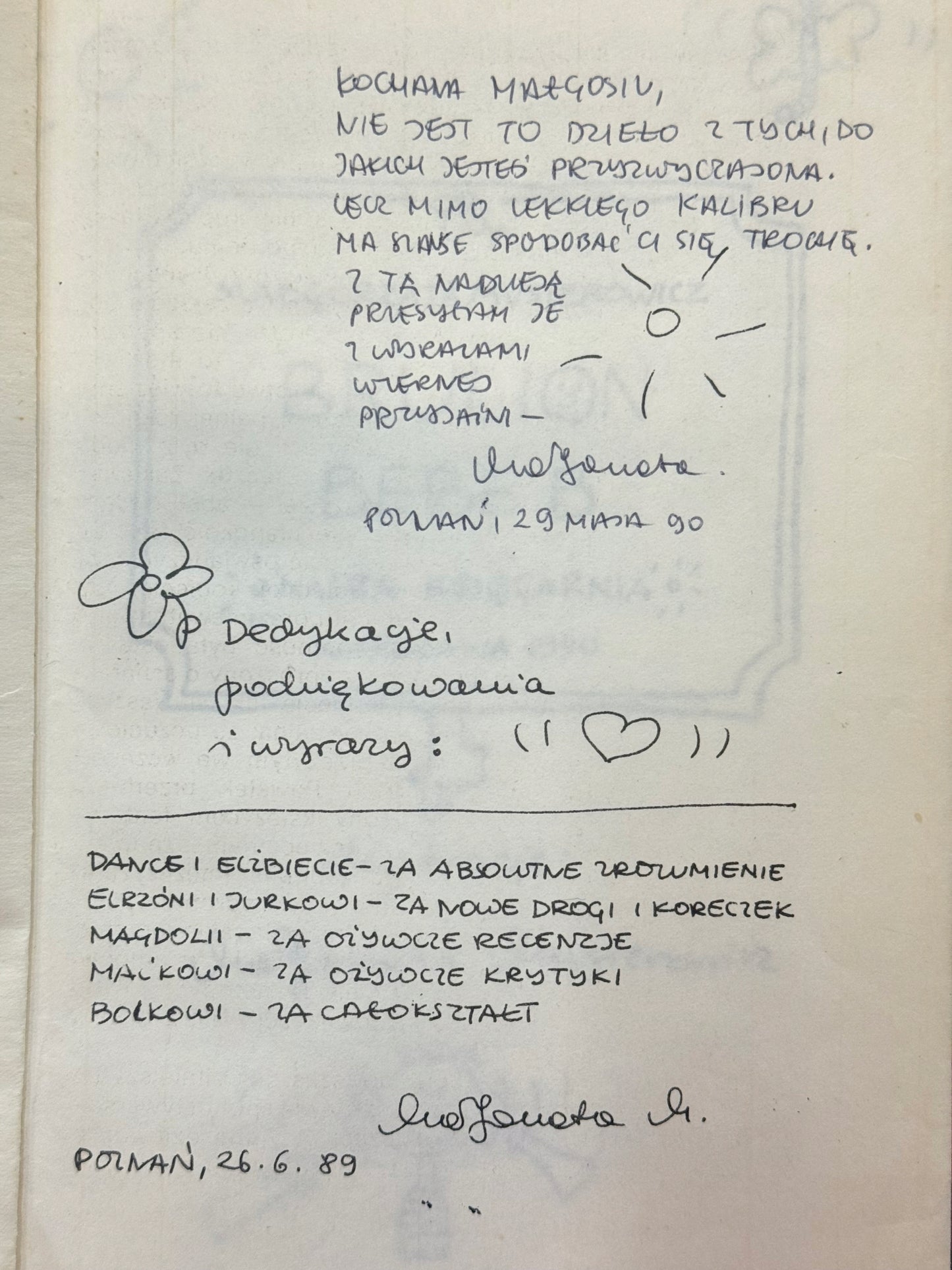 Brulion Bebe B. Małgorzata Musierowicz [dedykacja odautorska]