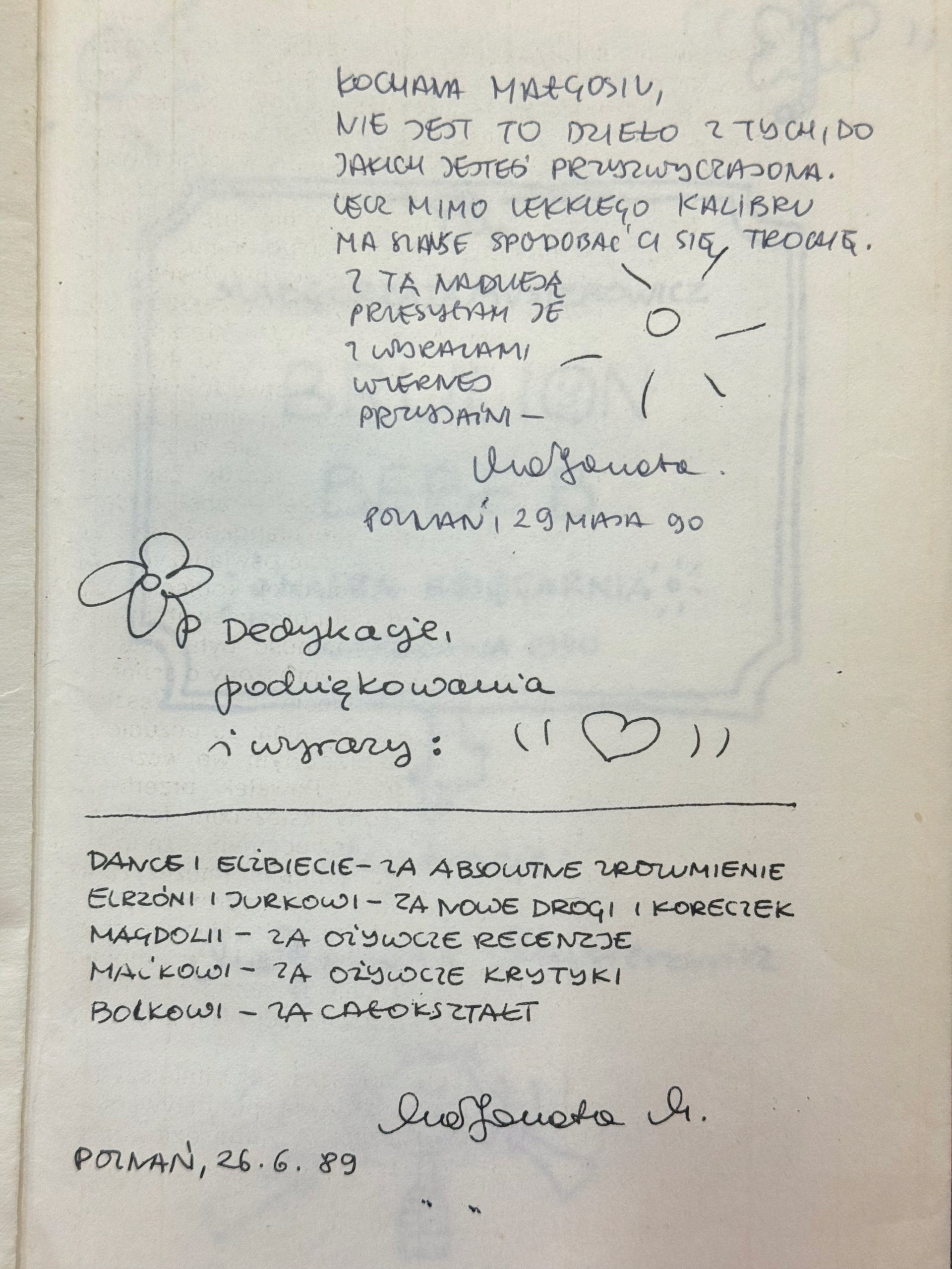 Brulion Bebe B. Małgorzata Musierowicz [dedykacja odautorska]