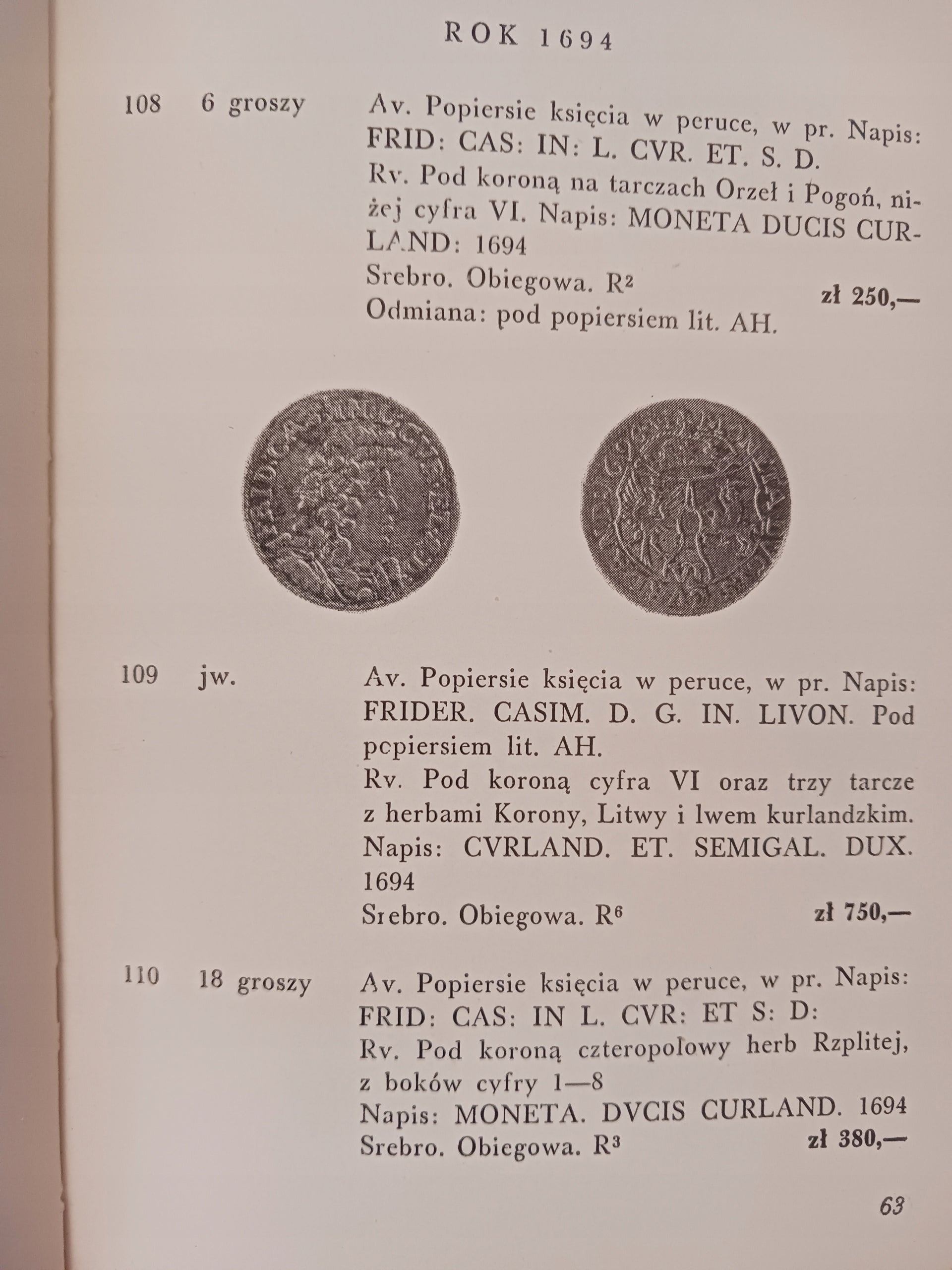 Katalog monet polskich 1669-1763 Tadeusz Jabłoński, Władysław Terlecki