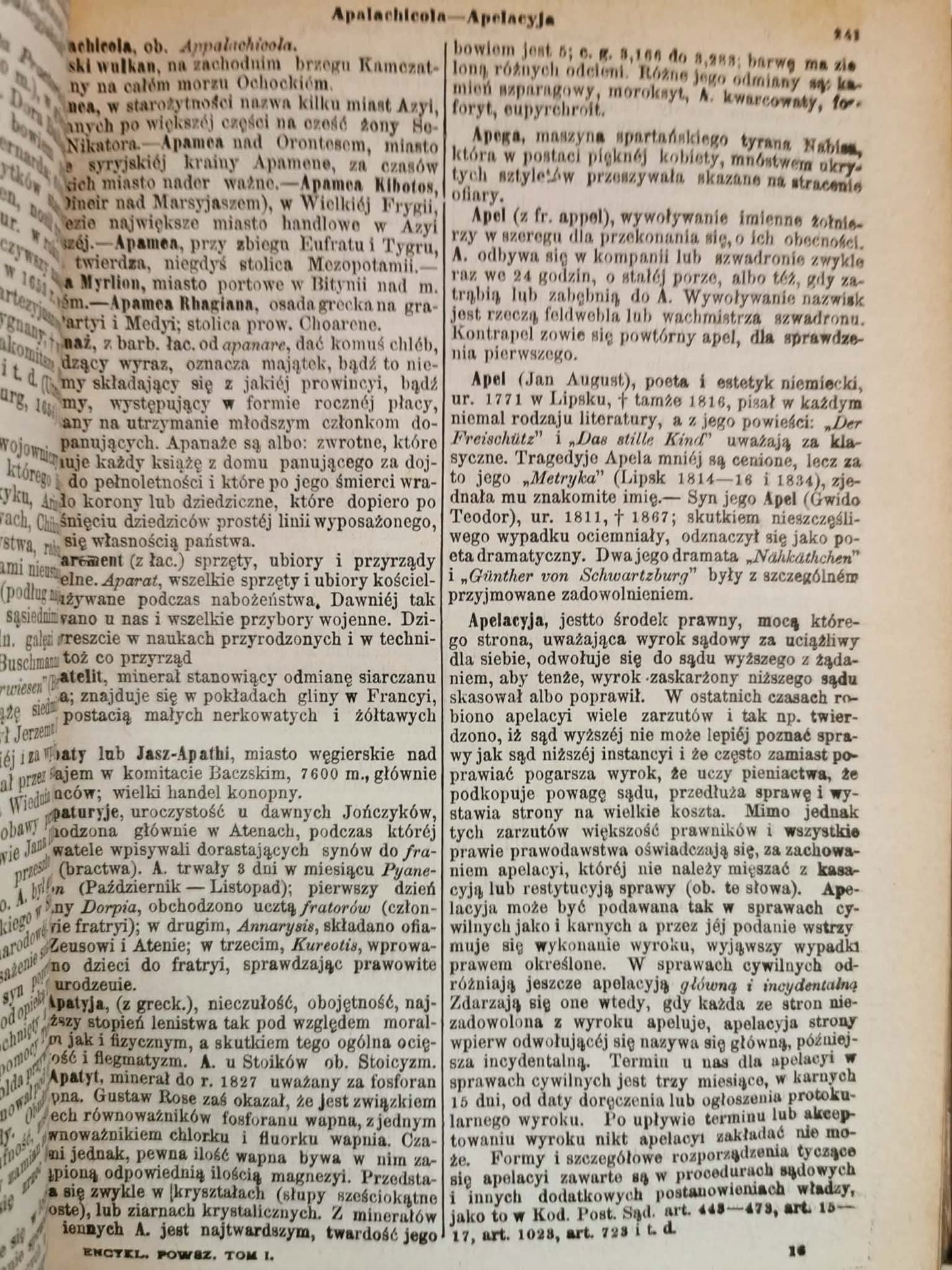 Encyklopedia powszechna S. Orgelbranda, t. I A. Baranowski [1886]
