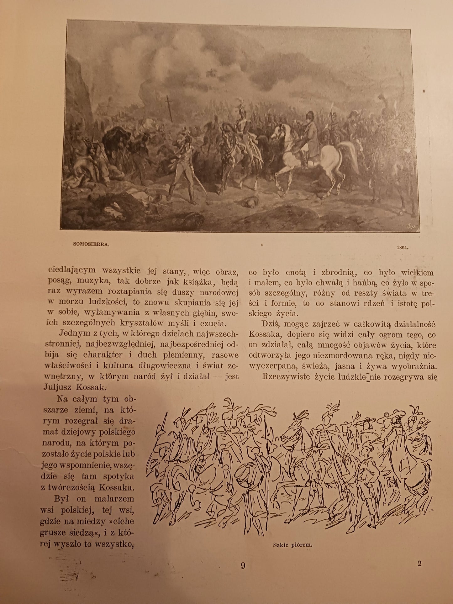 Juljusz Kossak przez Stanisława Witkiewicza [pierwsze wydanie 1900 rok]