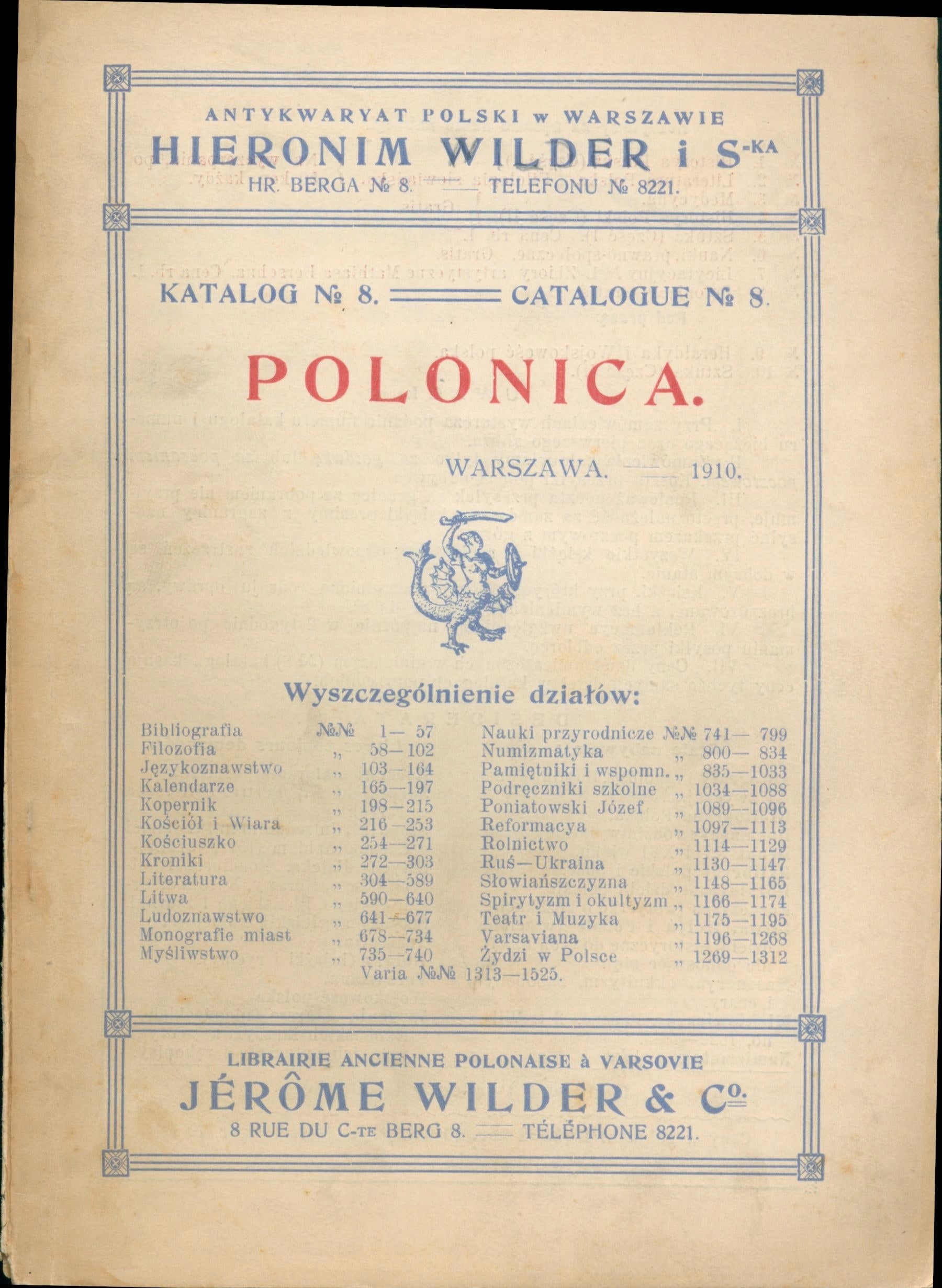 Historja Polski nr 24, Polonica nr 8, Miscellanea polskie, H. Wilder