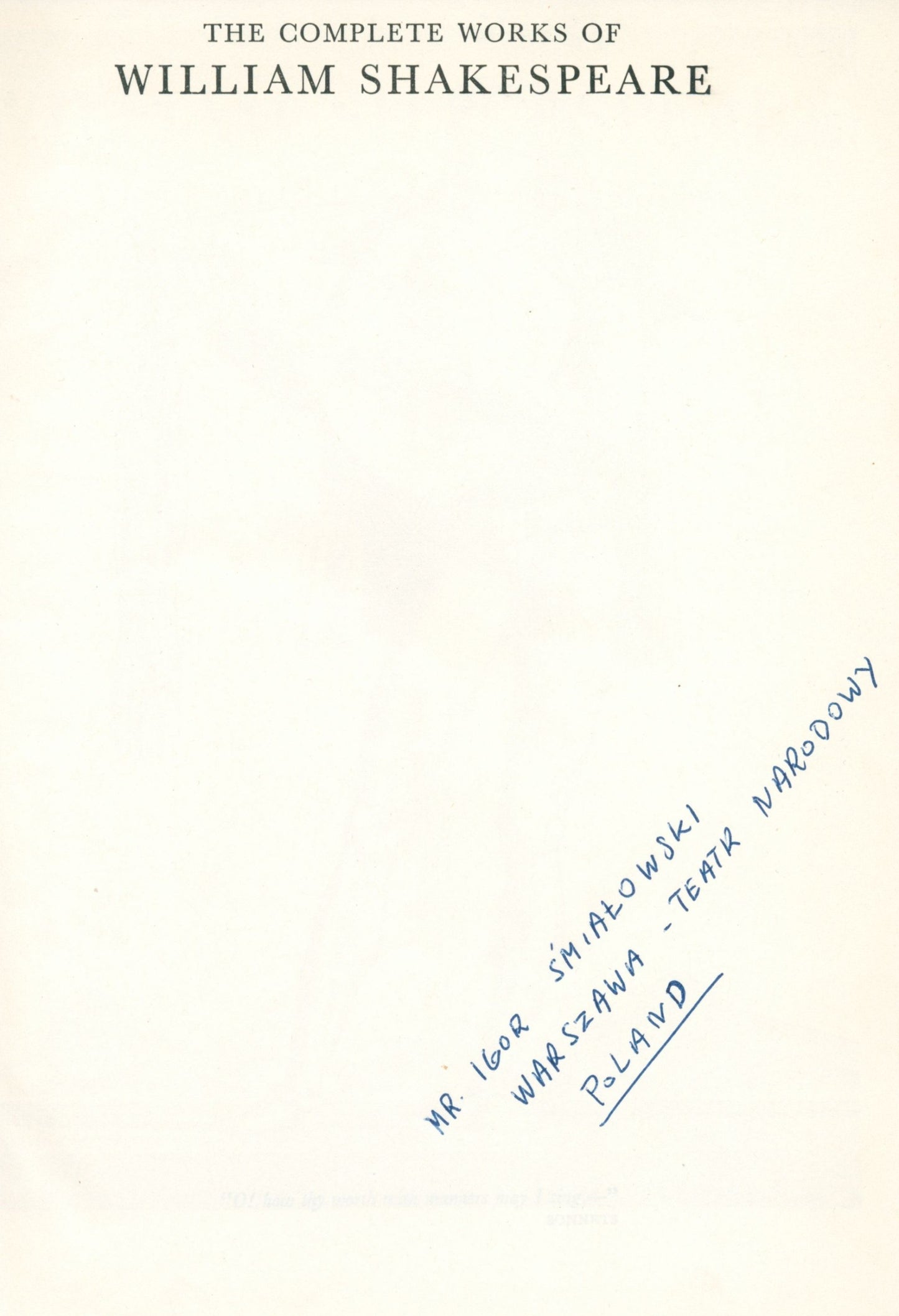 The complete works of William Shakespeare [ze zbiorów Śmiałowskiego] [1936]