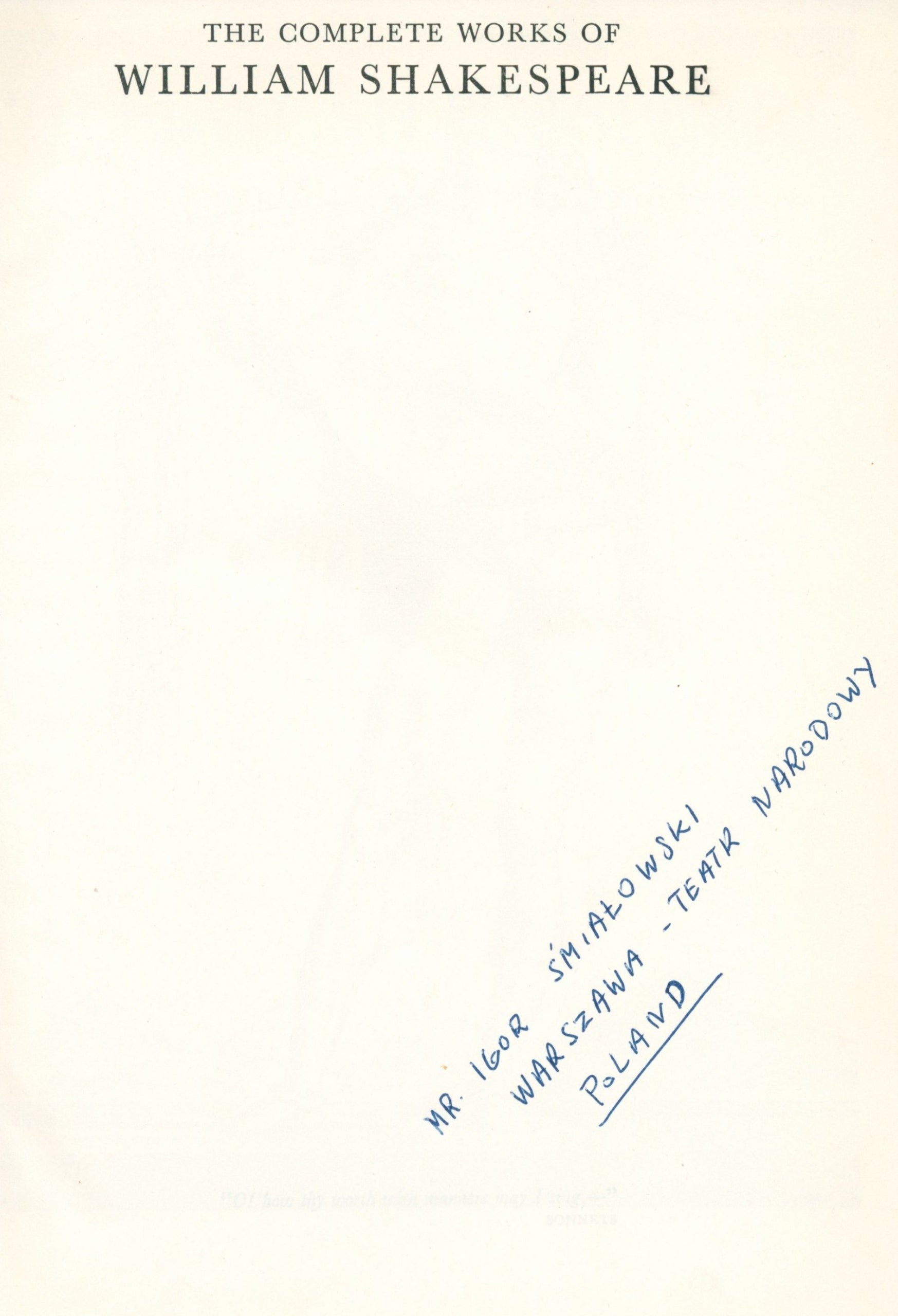 The complete works of William Shakespeare [ze zbiorów Śmiałowskiego] [1936]