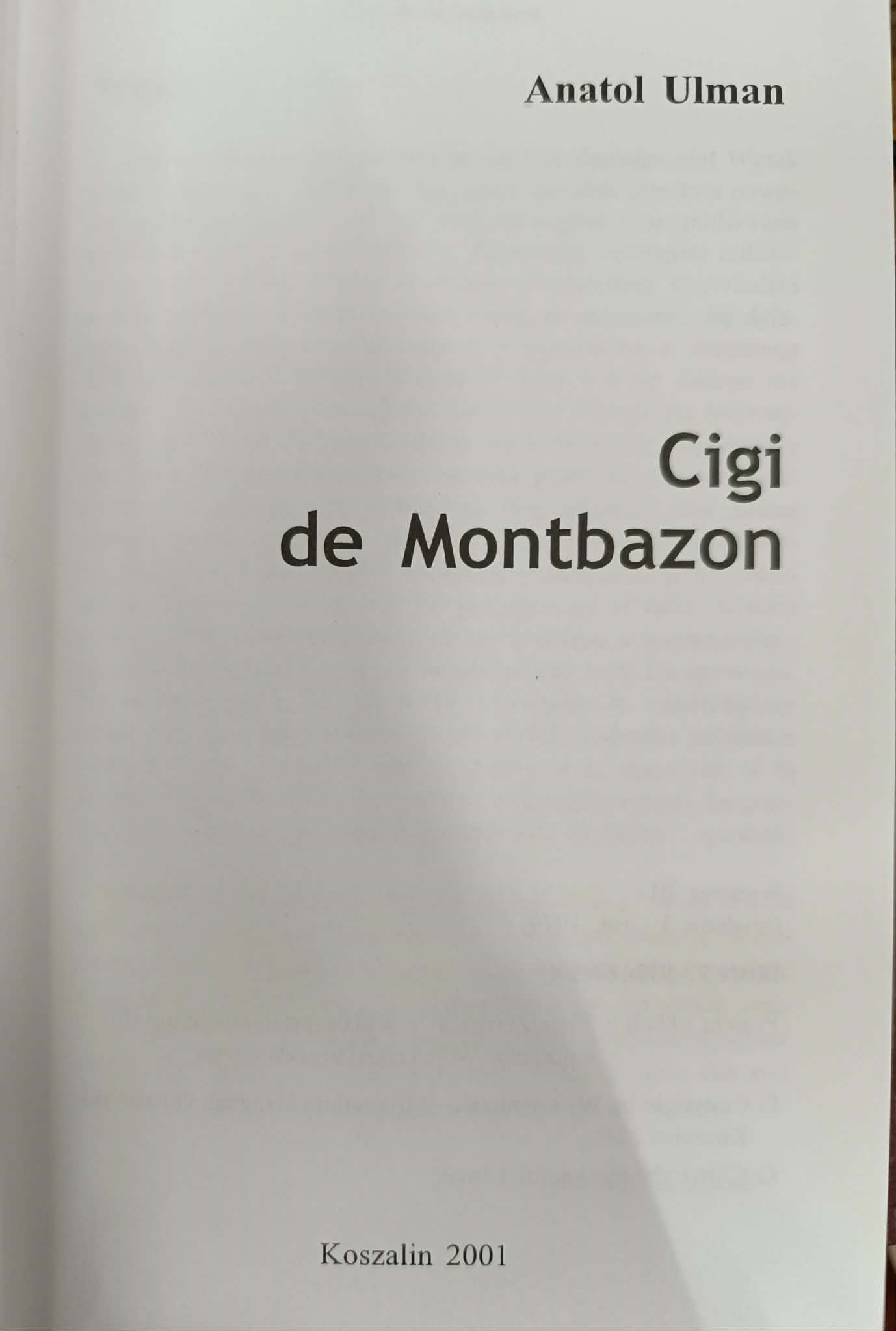 Cigi de Montbazon, Anatol Ulman [dedykacja autora]