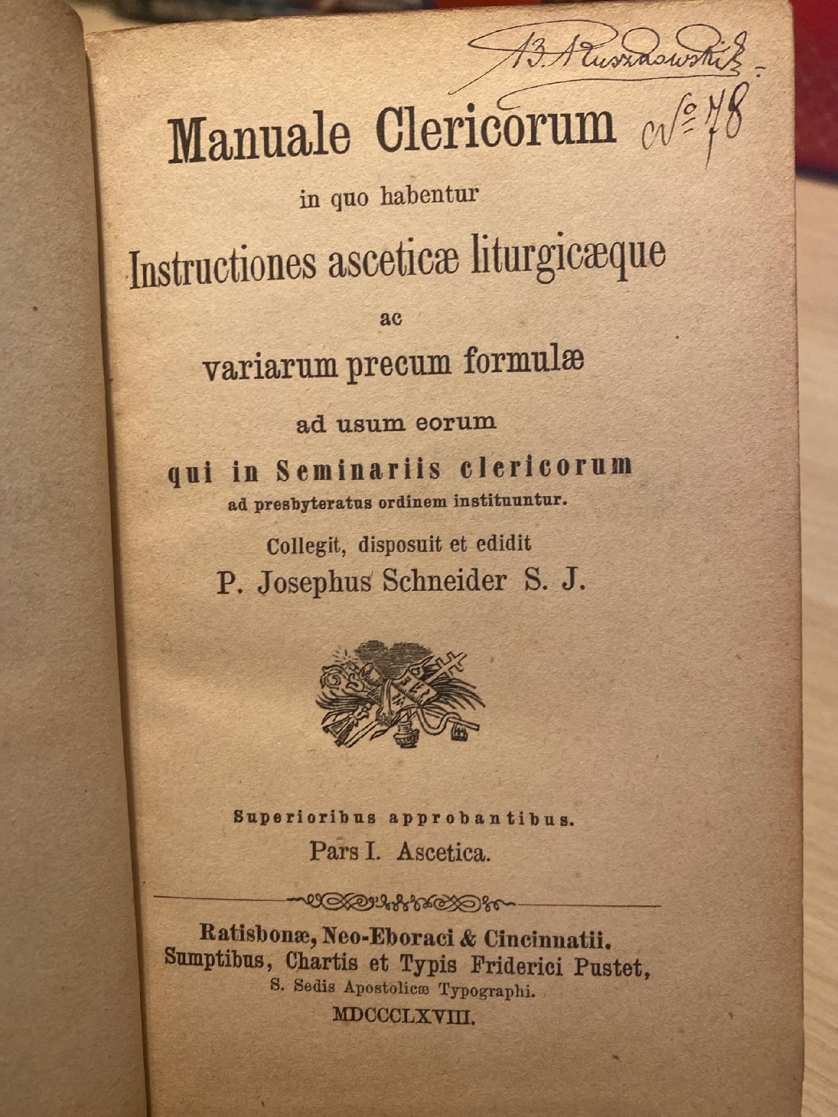 Manuale Clericorum P. Josephus Schneider