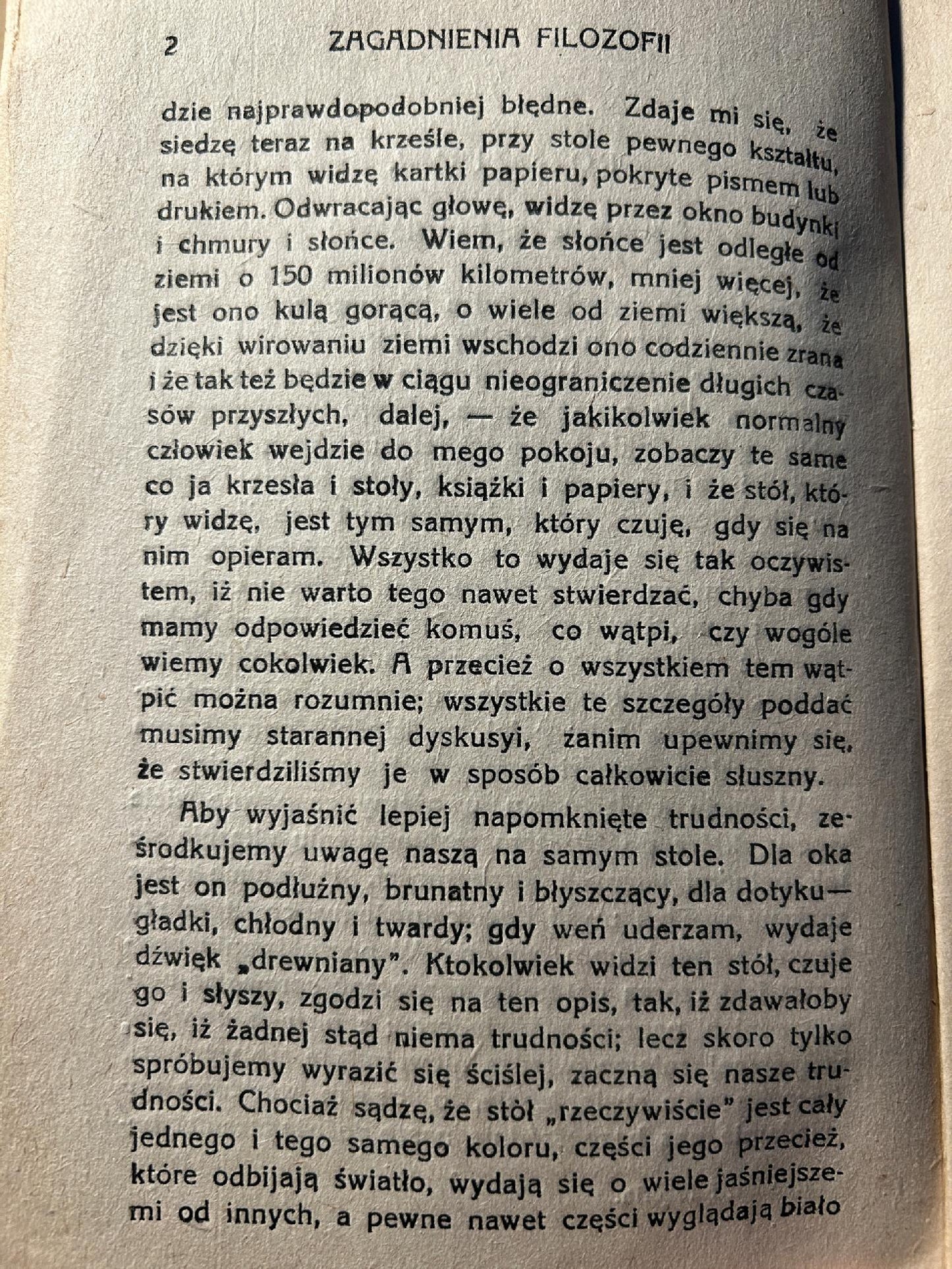 Zagadnienia filozofii - Bertrand Russel [I wydanie, 1913 r.]