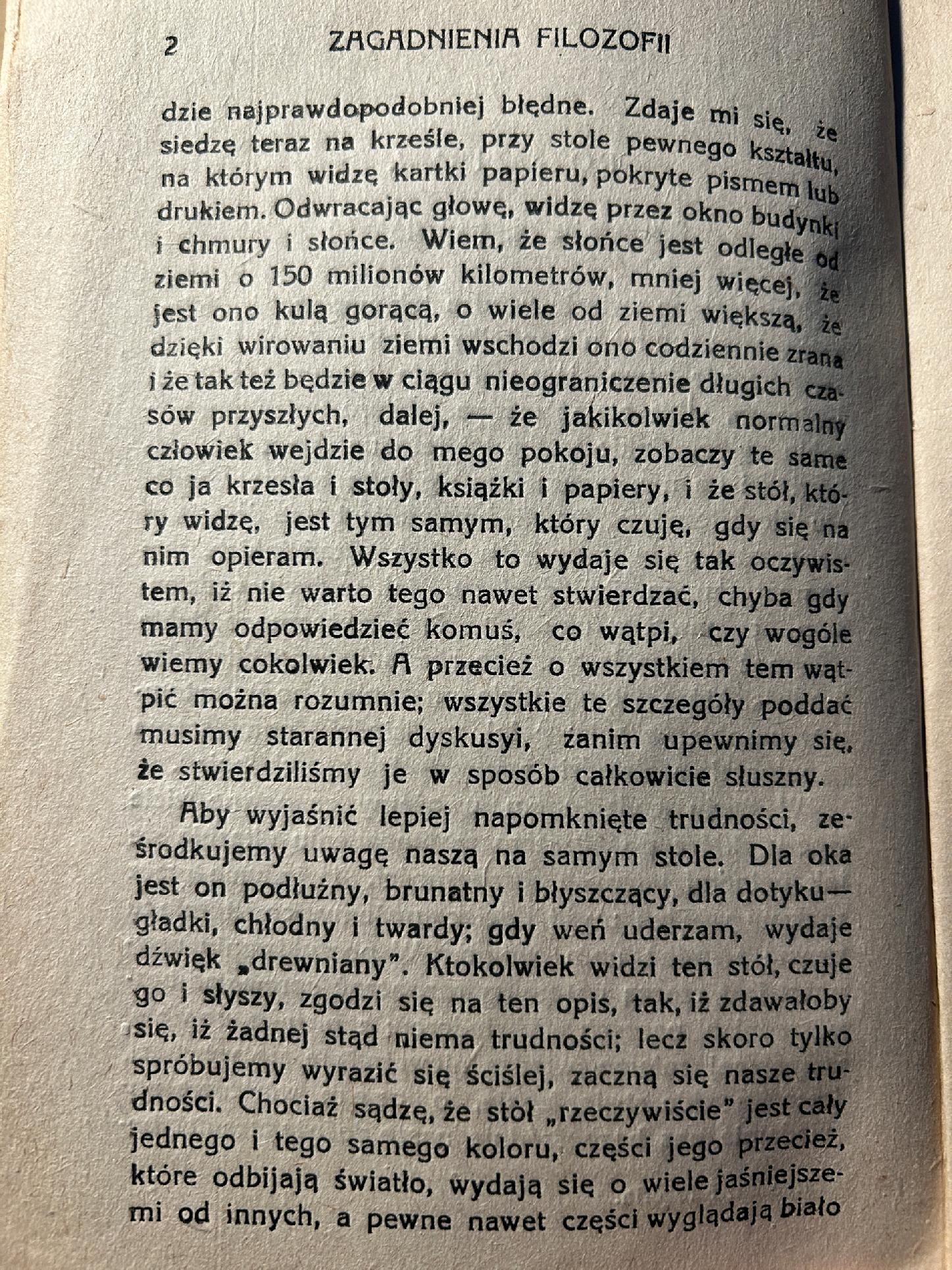 Zagadnienia filozofii - Bertrand Russel [I wydanie, 1913 r.]