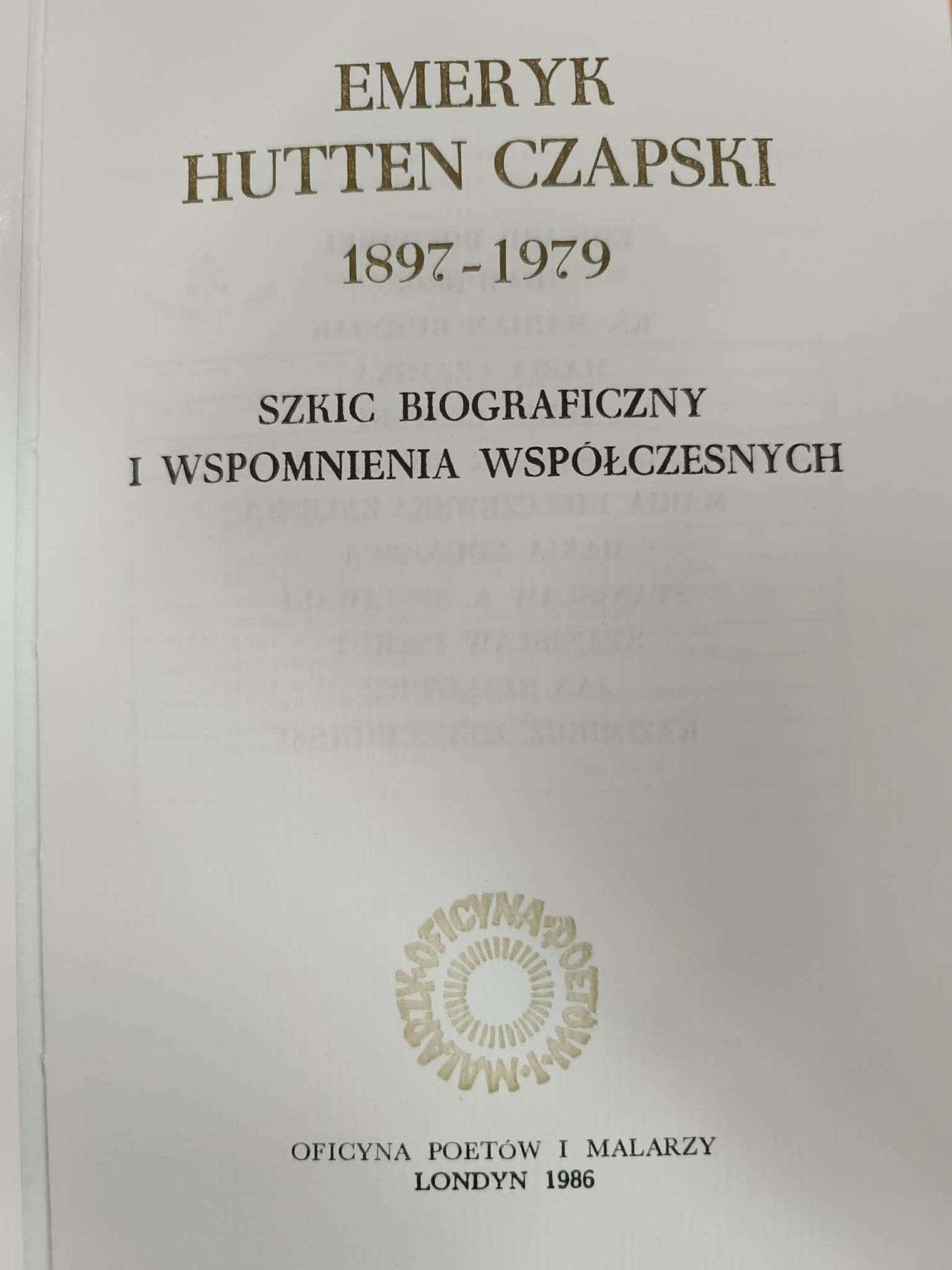 Emeryk Hutten Czapski 1897-1979, Praca zbiorowa [mały nakład]