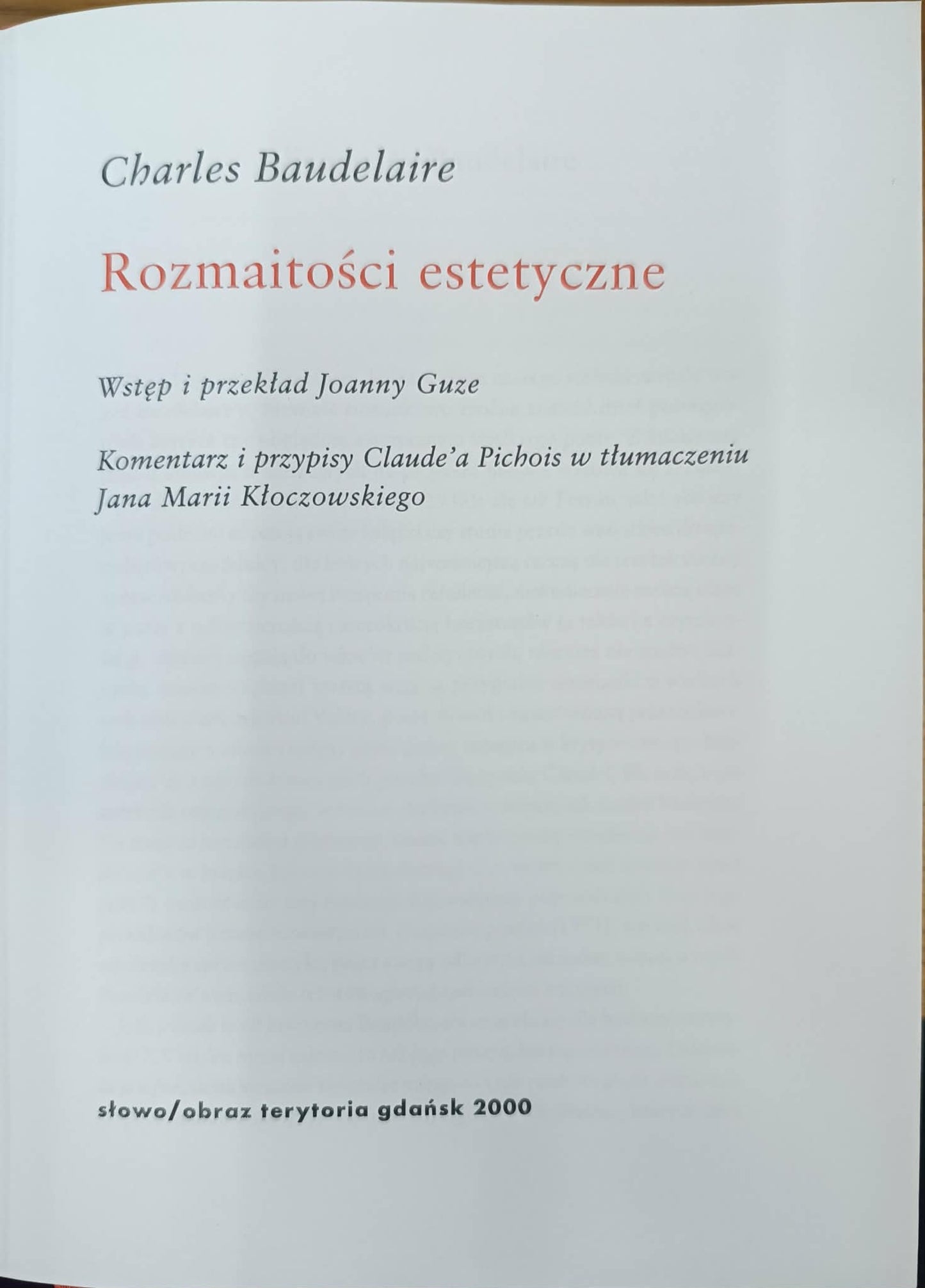 ROZMAITOŚCI ESTETYCZNE, Charles Baudelaire