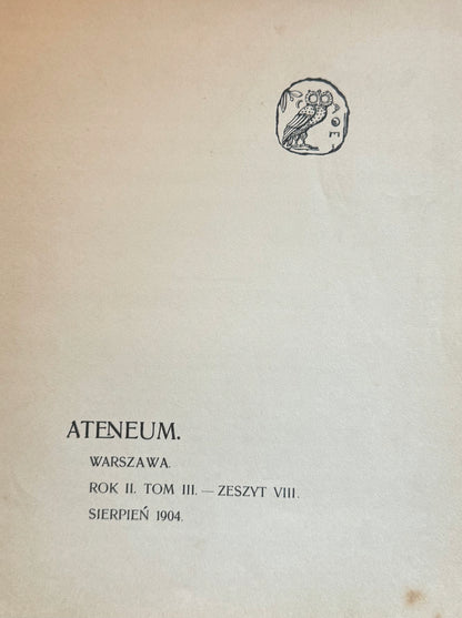Ateneum Rok II Tom II Zeszyt VIII Sierpień 1904