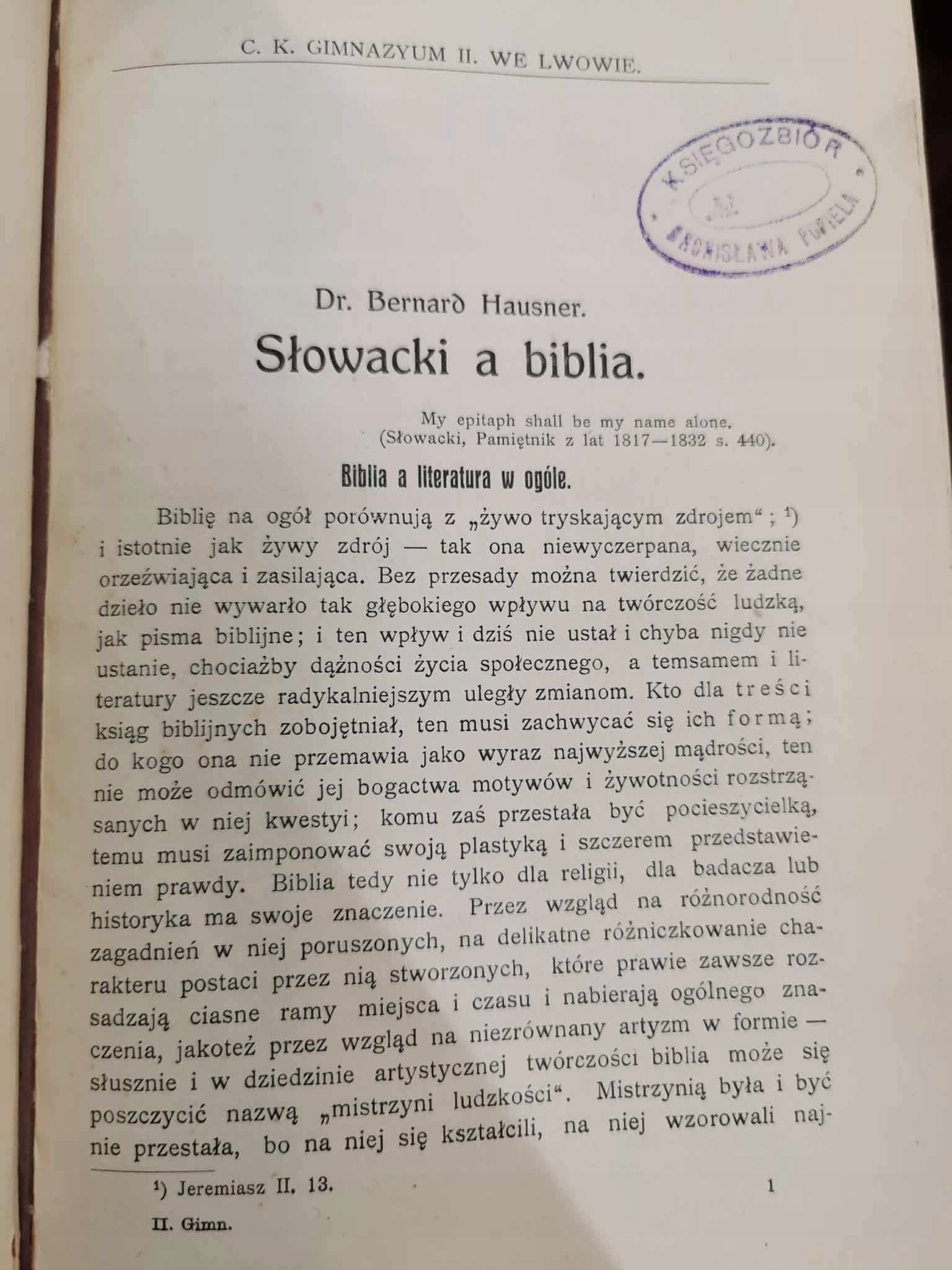 Księga pamiątkowa J. Słowackiego, t. I-II [Lwów 1909]