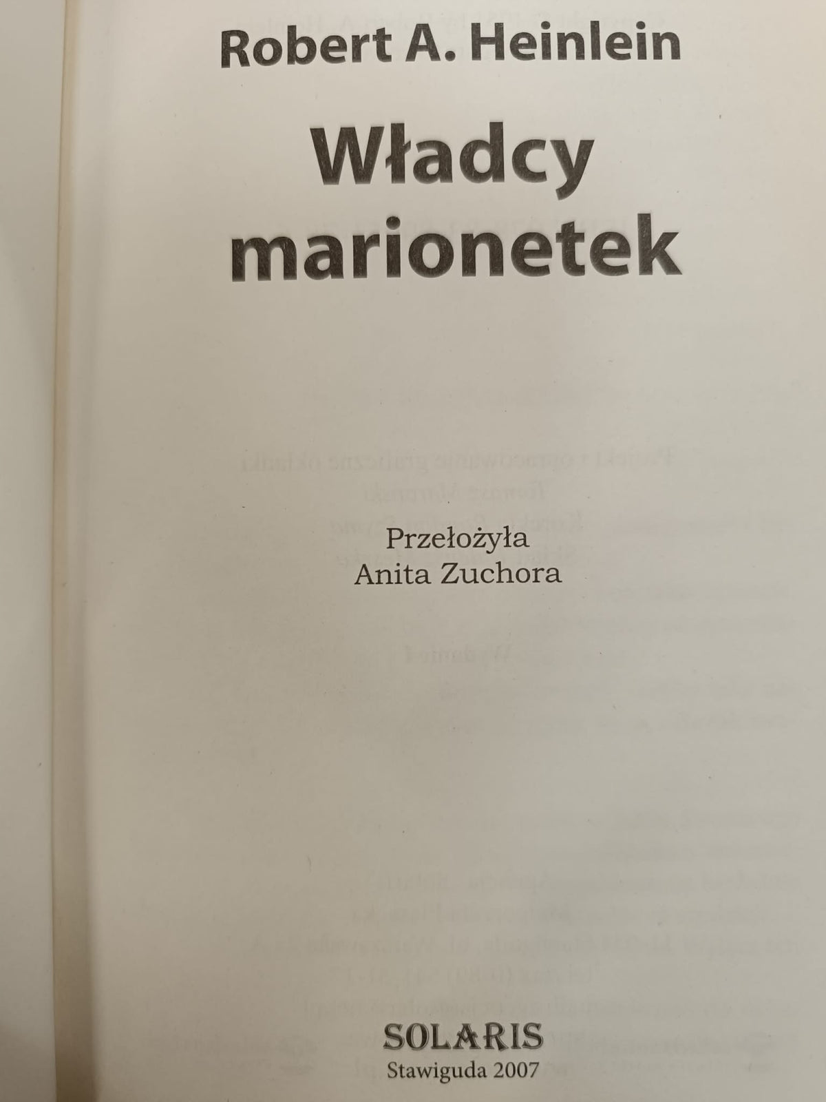 Robert Anson Heinlein x2 Żołnierze kosmosu, Władcy marionetek