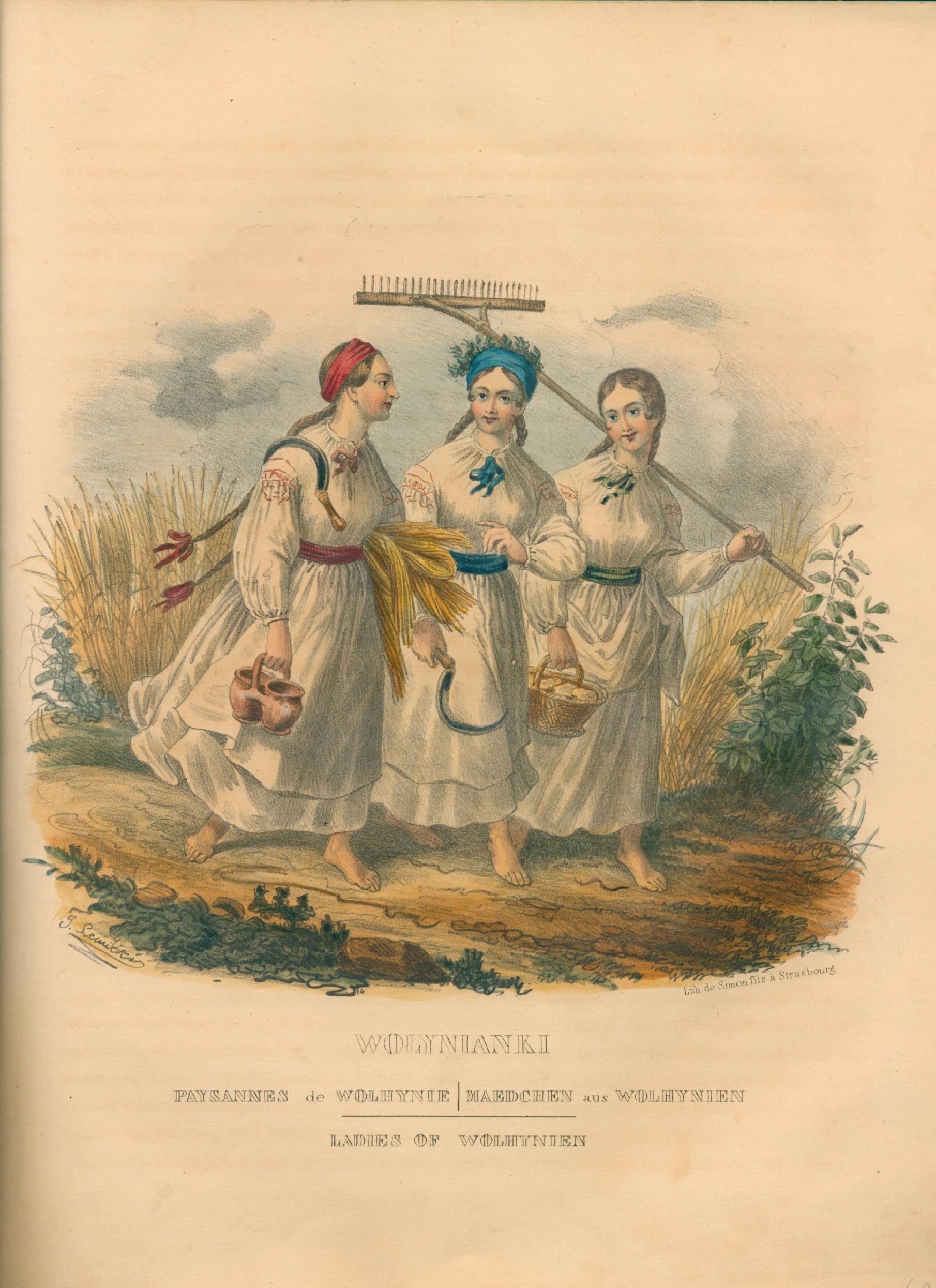 Stroje ludu polskiego, L. Zienkowicz [książka przedwojenna Paryż 1841]