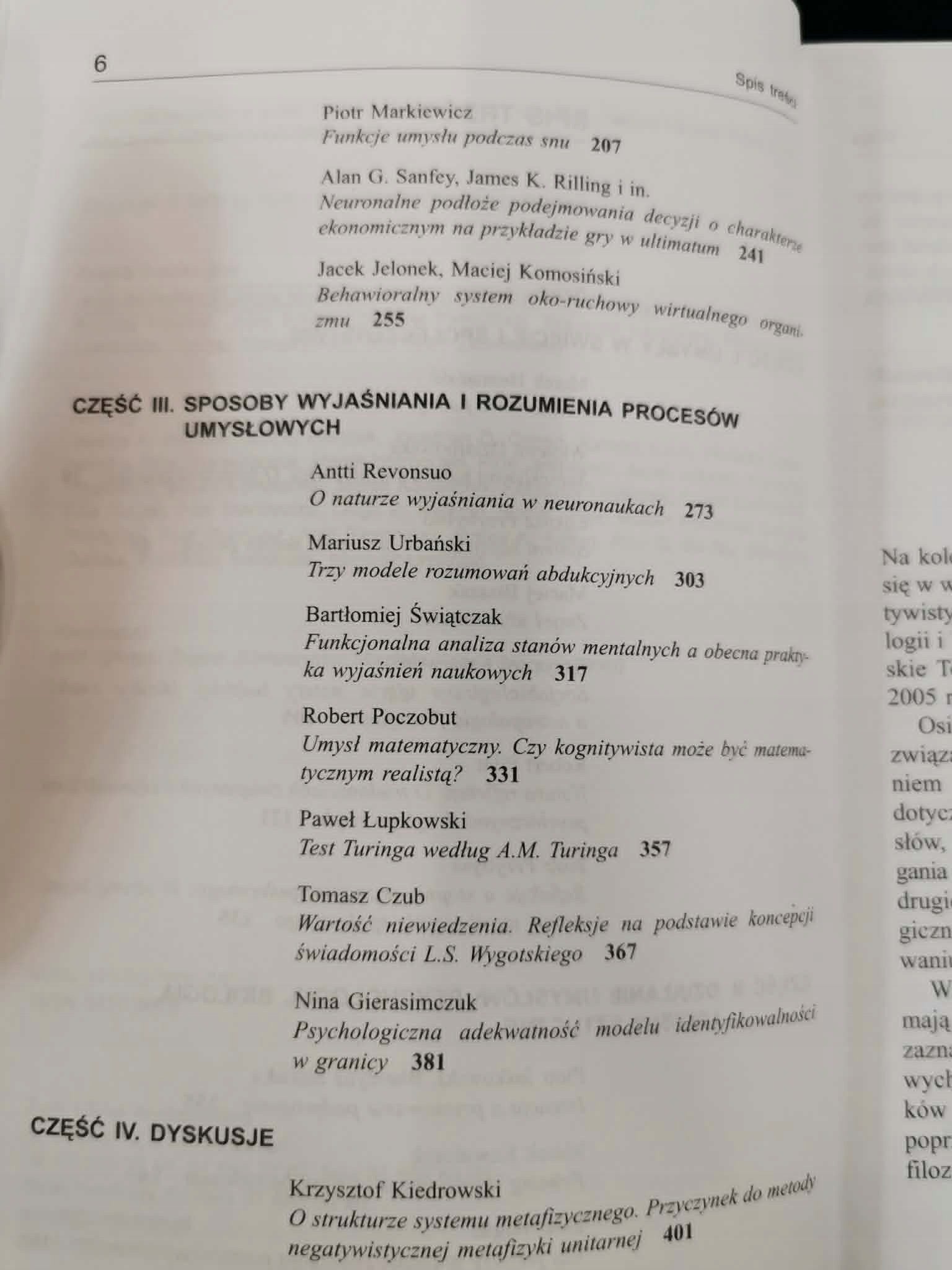 Zestaw: Modele umysłu/ Umysł a rzeczywistość/ Funkcje umysłu