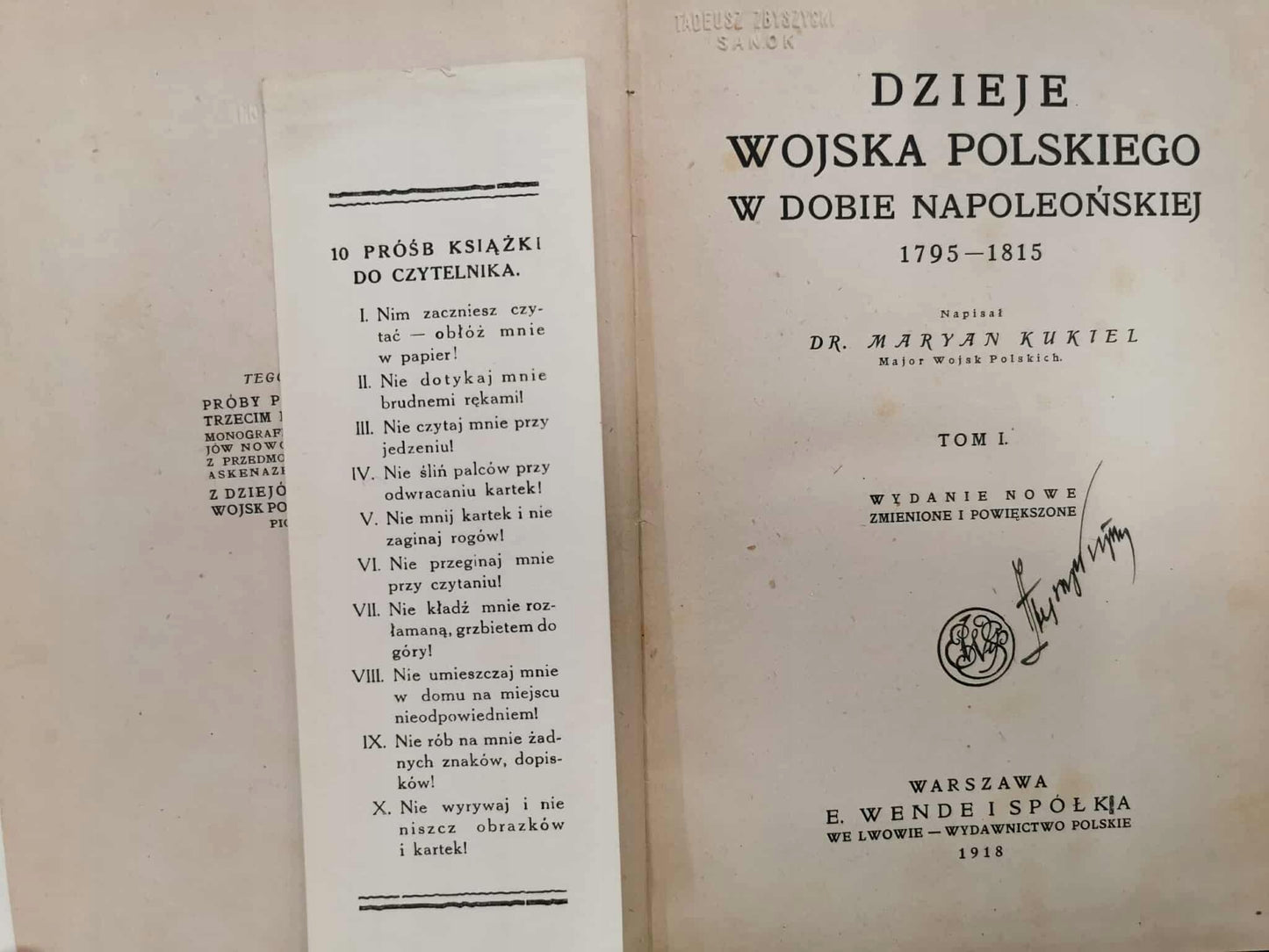 Dzieje wojska polskiego w dobie napoleońskiej t. I-II, M. Kukiel [1918]