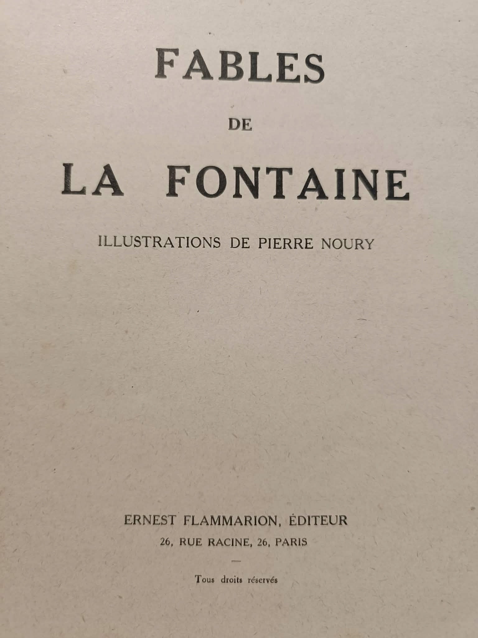 Fables de la Fontaine [il. Pierre Noury] [bajki po francusku, 1928]