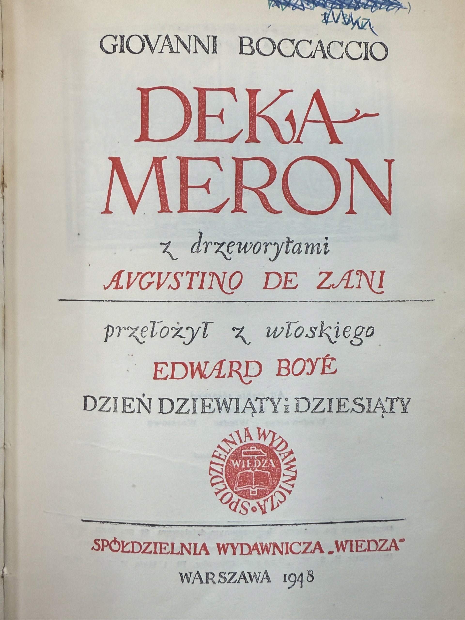 Dekameron Giovanni Boccaccio [1948 r.][KOMPLET]