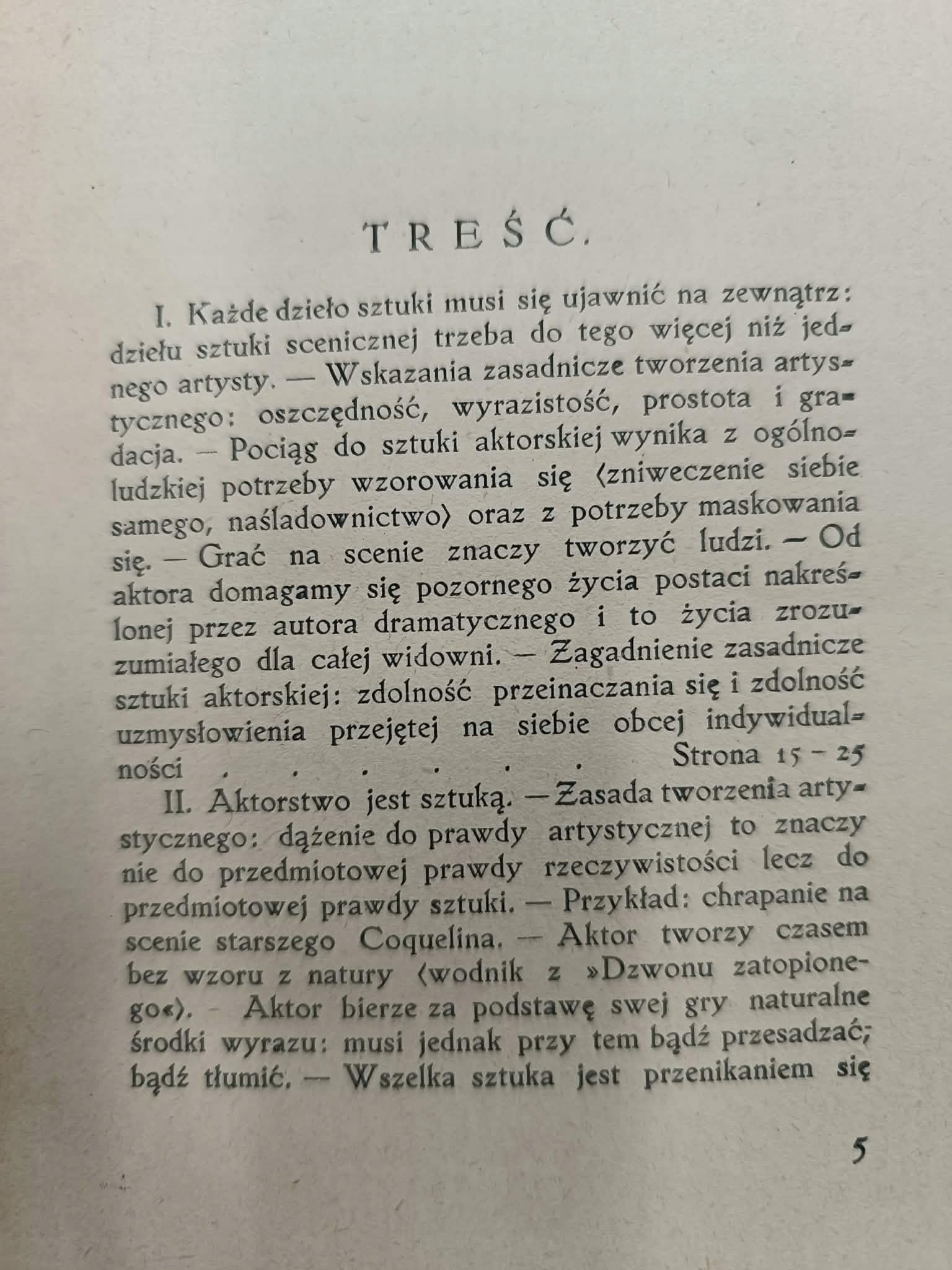 Karol Hagemann, Aktor i sztuka aktorska, Sztuka sceniczna T. 1