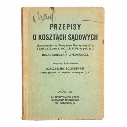 Przepisy o kosztach sądowych [Lwów 1935]