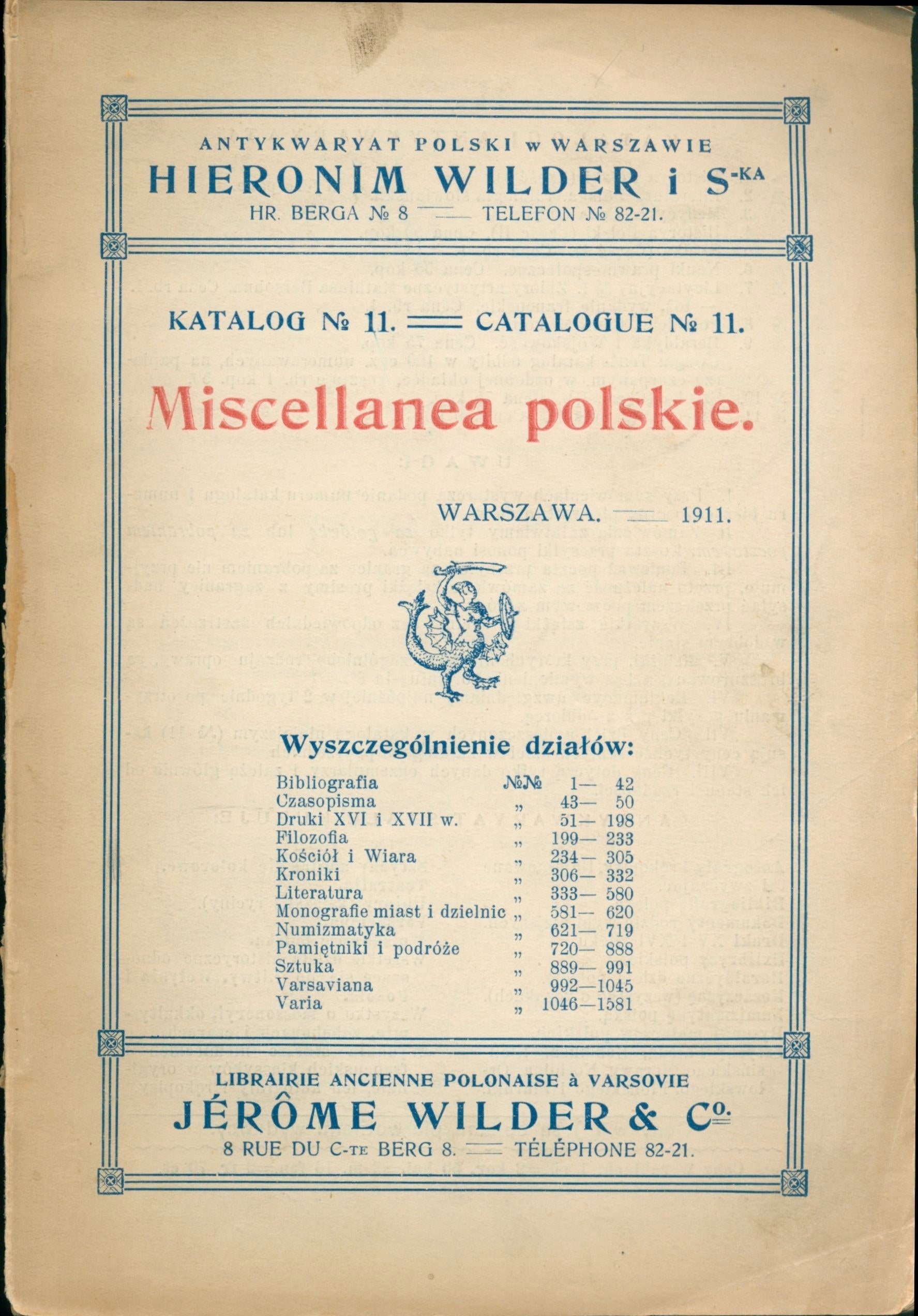 Historja Polski nr 24, Polonica nr 8, Miscellanea polskie, H. Wilder