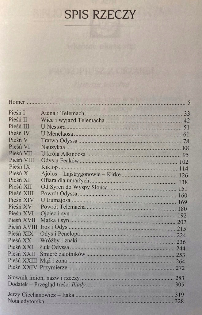 Homer Odyseja Jan Parandowski [biblioteka antyczna]
