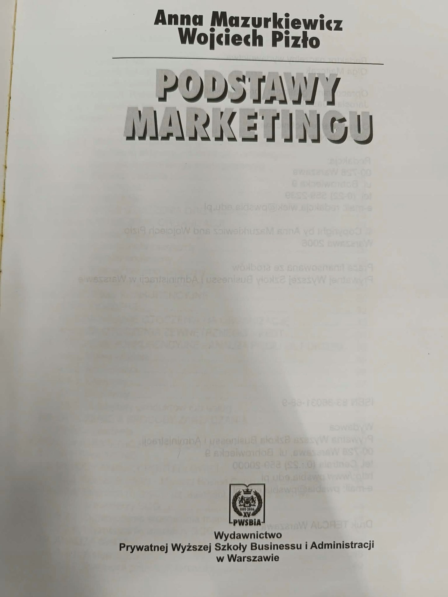 Podstawy marketingu, Anna Mazurkiewicz, Wojciech Pizło