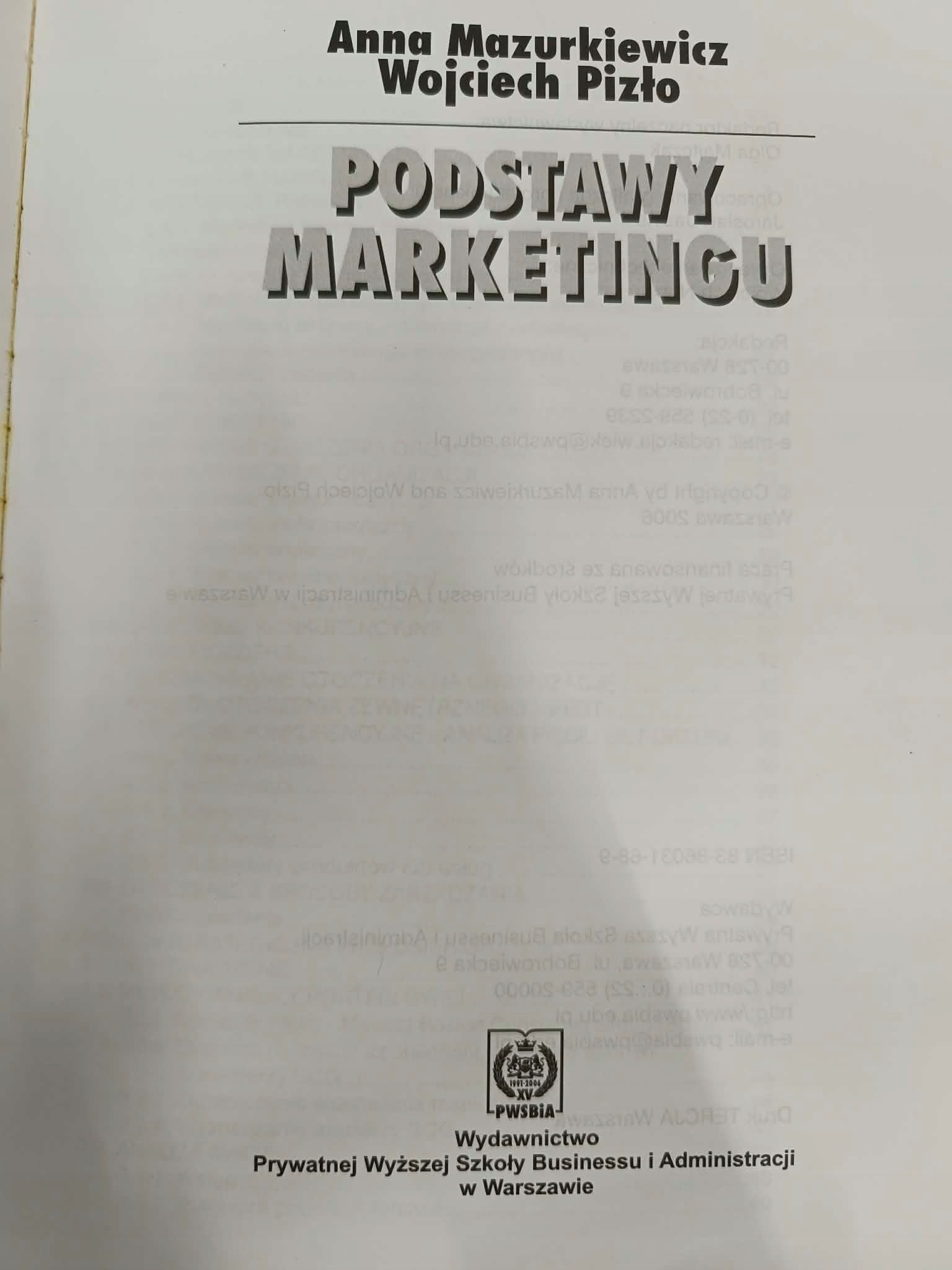Podstawy marketingu, Anna Mazurkiewicz, Wojciech Pizło